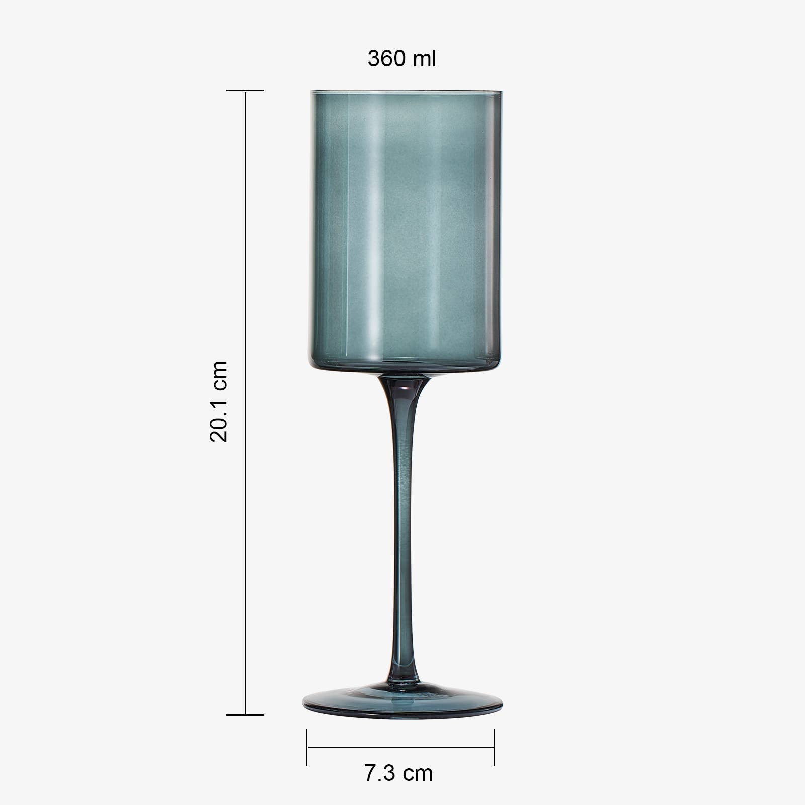 Muted Colored Square Crystal Wine Glasses Set of 6 | 12oz - Decor Addict, LLC