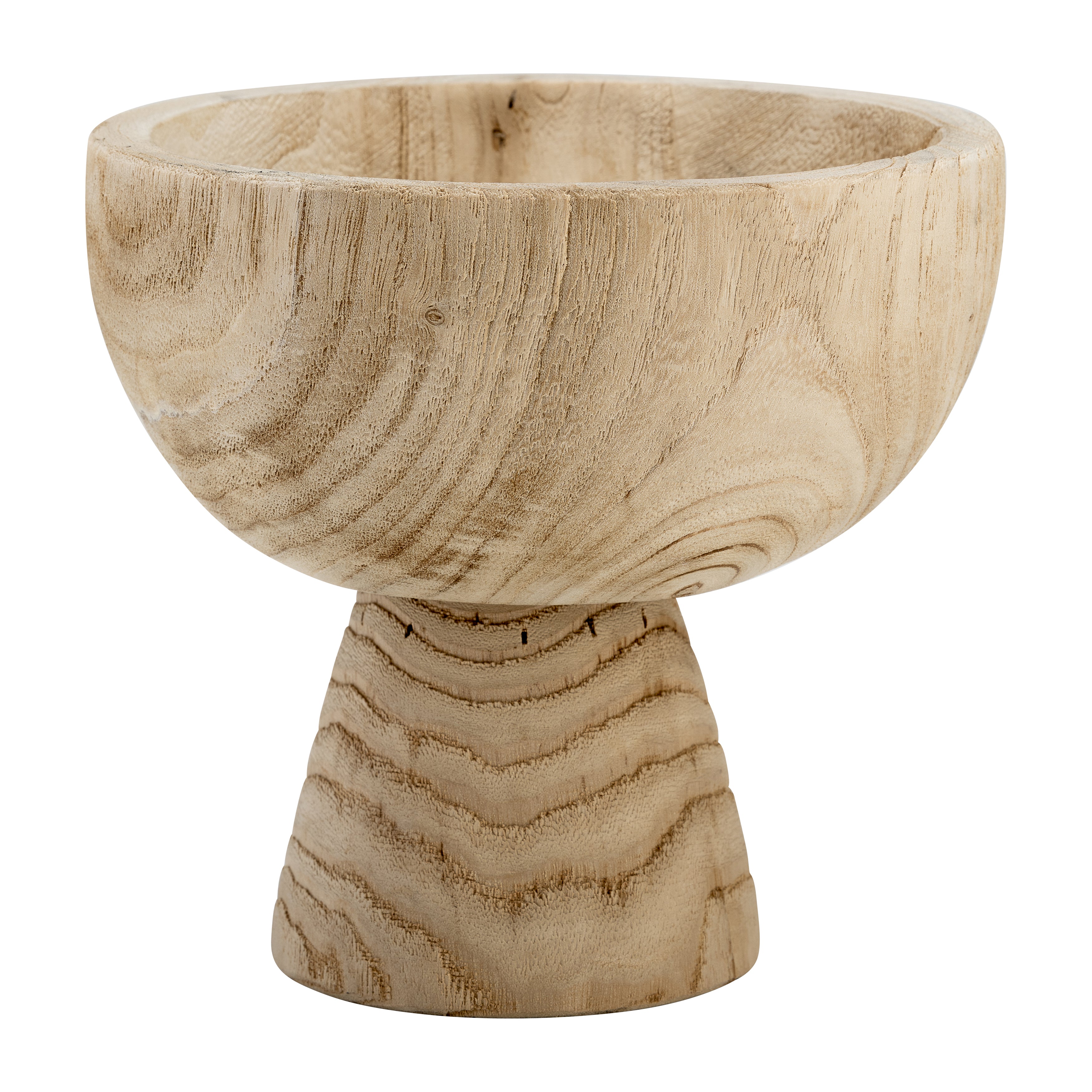 Wood, 8" Bowl W/ Stand, Natural - Decor Addict, LLC