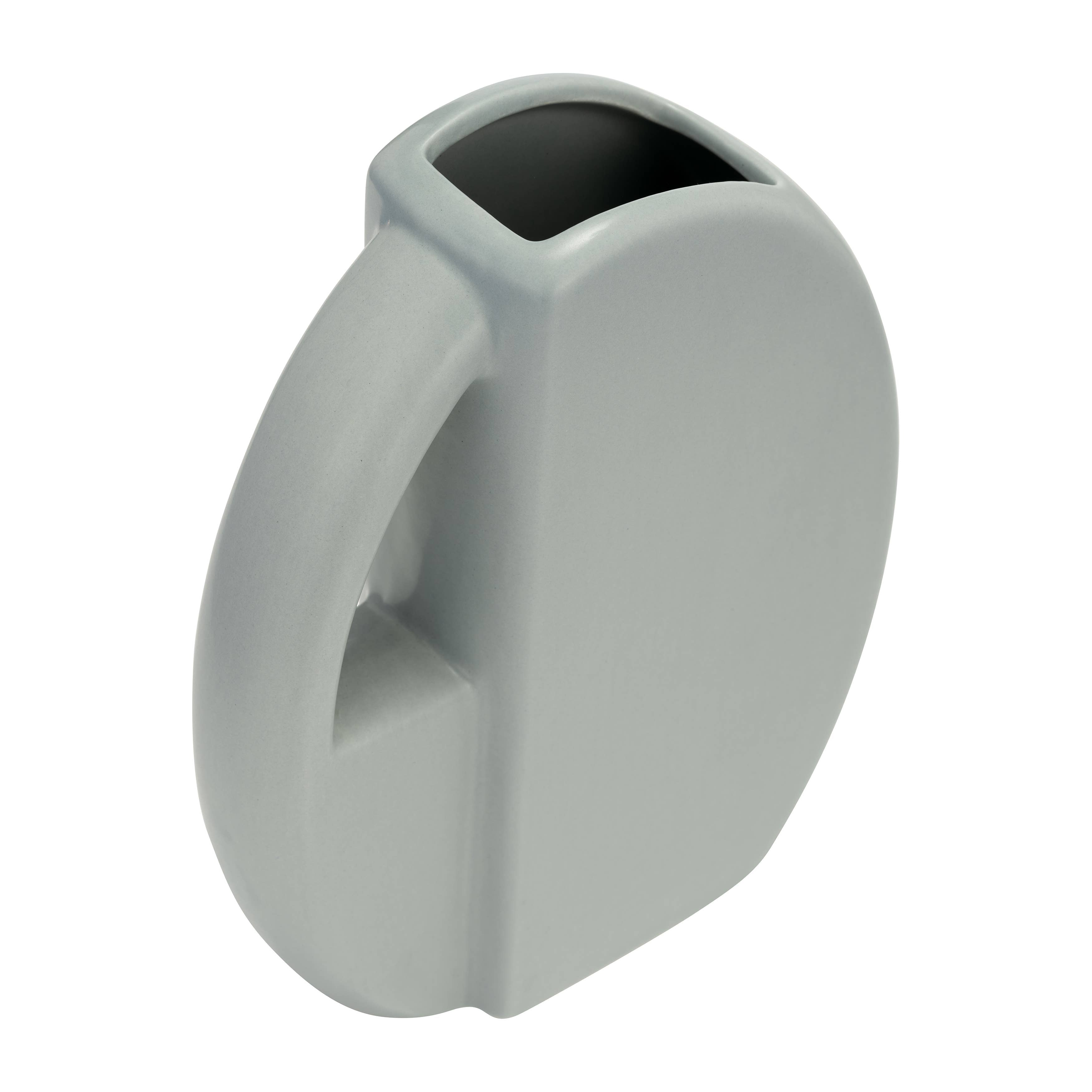 Gray 9 in. Ceramic Novelty Solid Garden Watering Can - Decor Addict, LLC