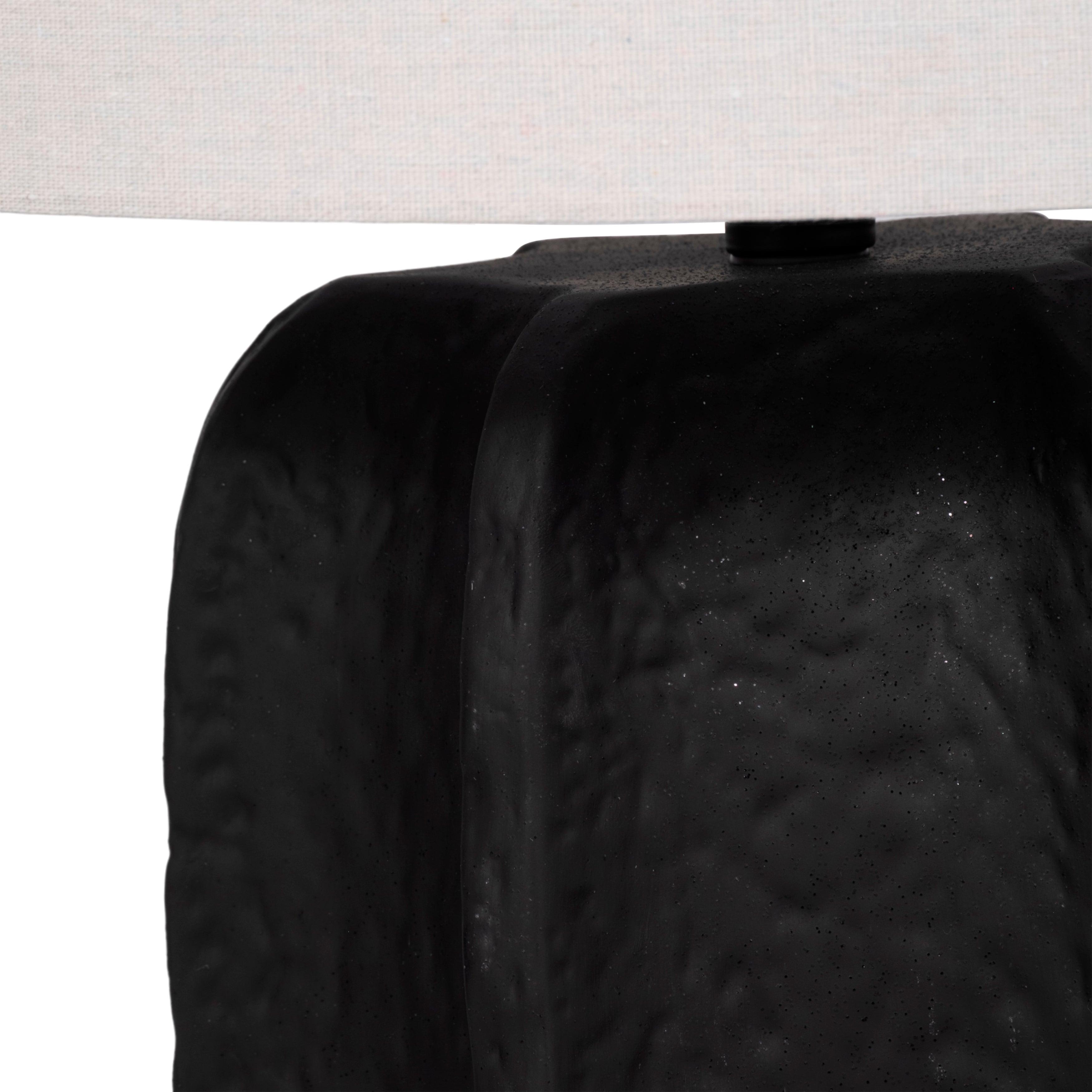 24" Textured Jagged Table Lamp, Black/white - Decor Addict, LLC