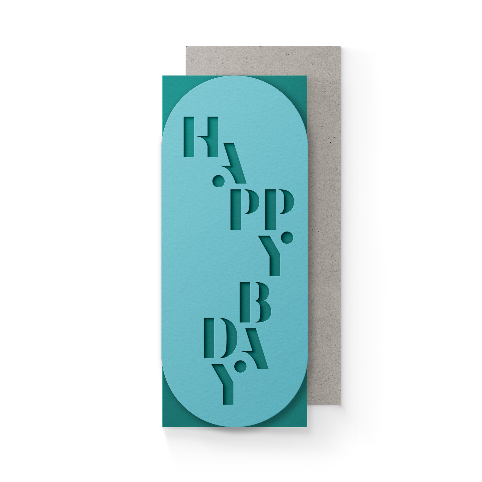 Happy Bday #10 Slim Sleeve Card - Turquoise - Decor Addict, LLC