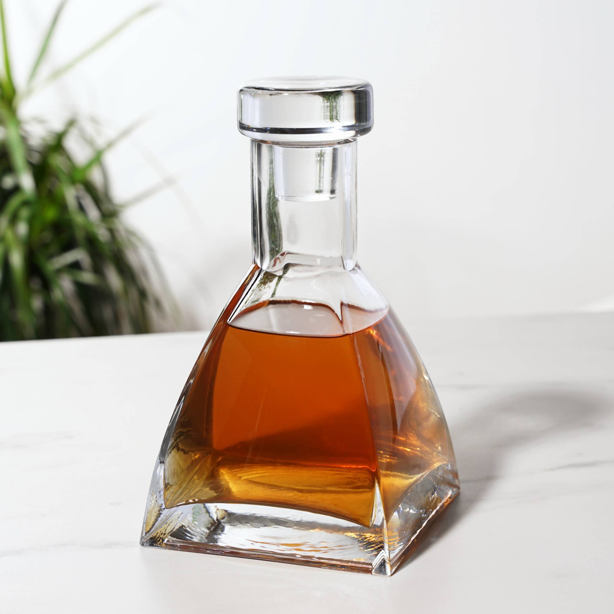 Apex Hand-Blown Glass Liquor Decanter w/ Heavy Base - 26 oz - Decor Addict, LLC