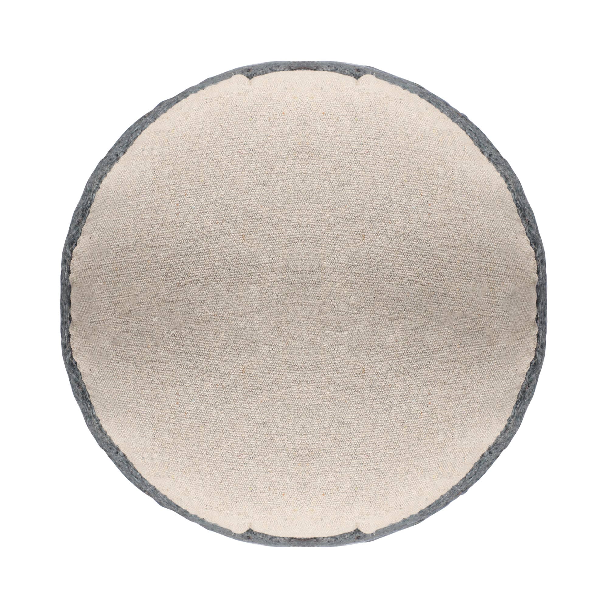 Jute Farmhouse Natural/Gray Hand Woven Cylinder Pouf - Decor Addict, LLC