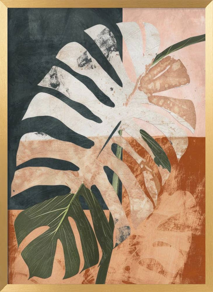 "Into the jungle" Framed Textured Wall Art: Gold / 40"H x 30"W - Decor Addict, LLC