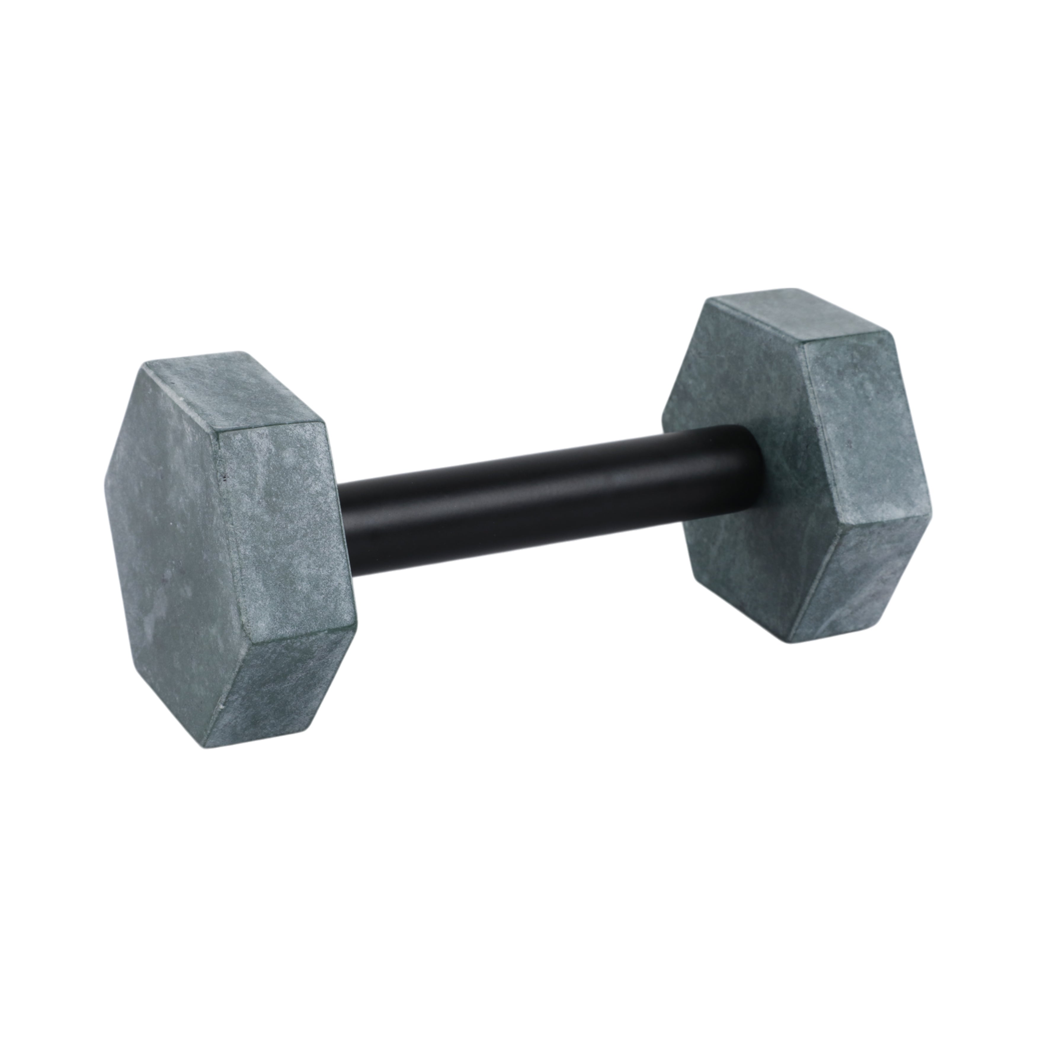 8x4" Marble Dumbbell, Green/black - Decor Addict, LLC