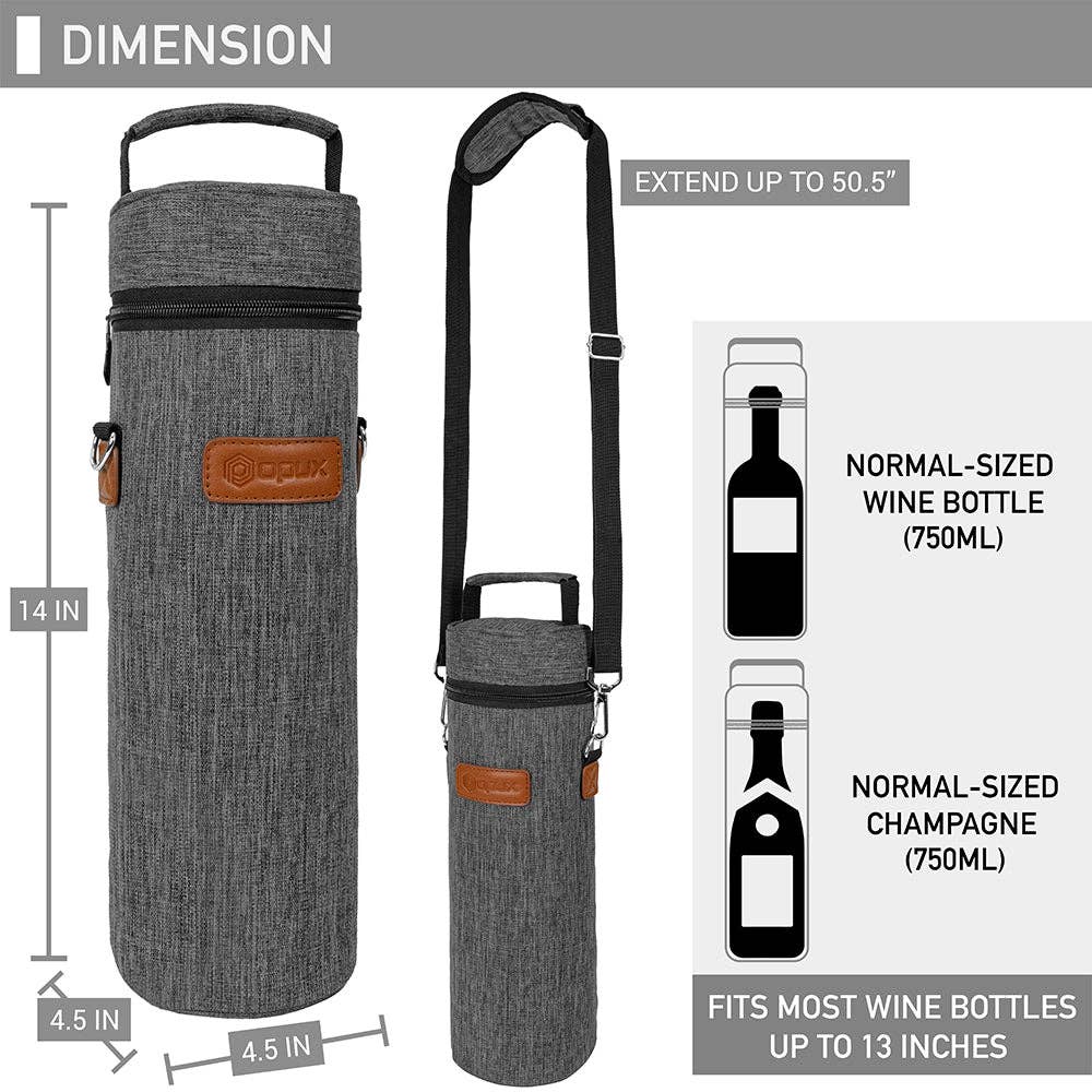 1 Bottle Wine Carrier Bag: Black / 1 Bottle - Decor Addict, LLC