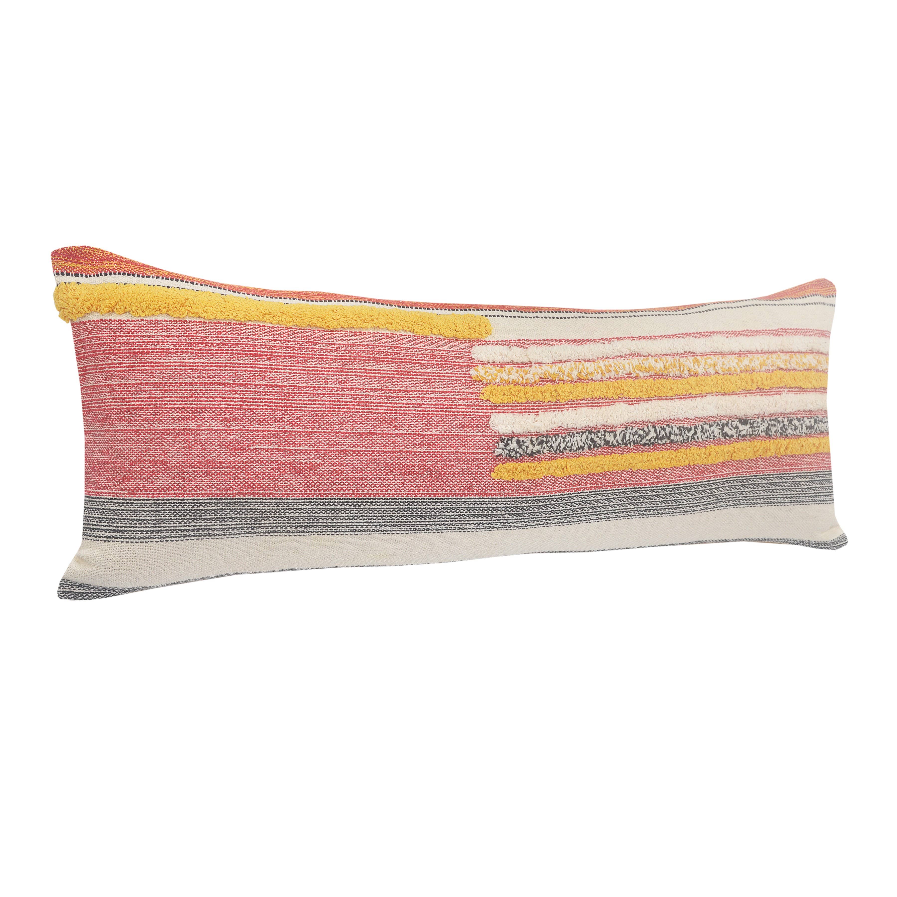 Multi-Lined Throw Pillow: Multi / 14" x 36" / Poly Filled - Decor Addict, LLC