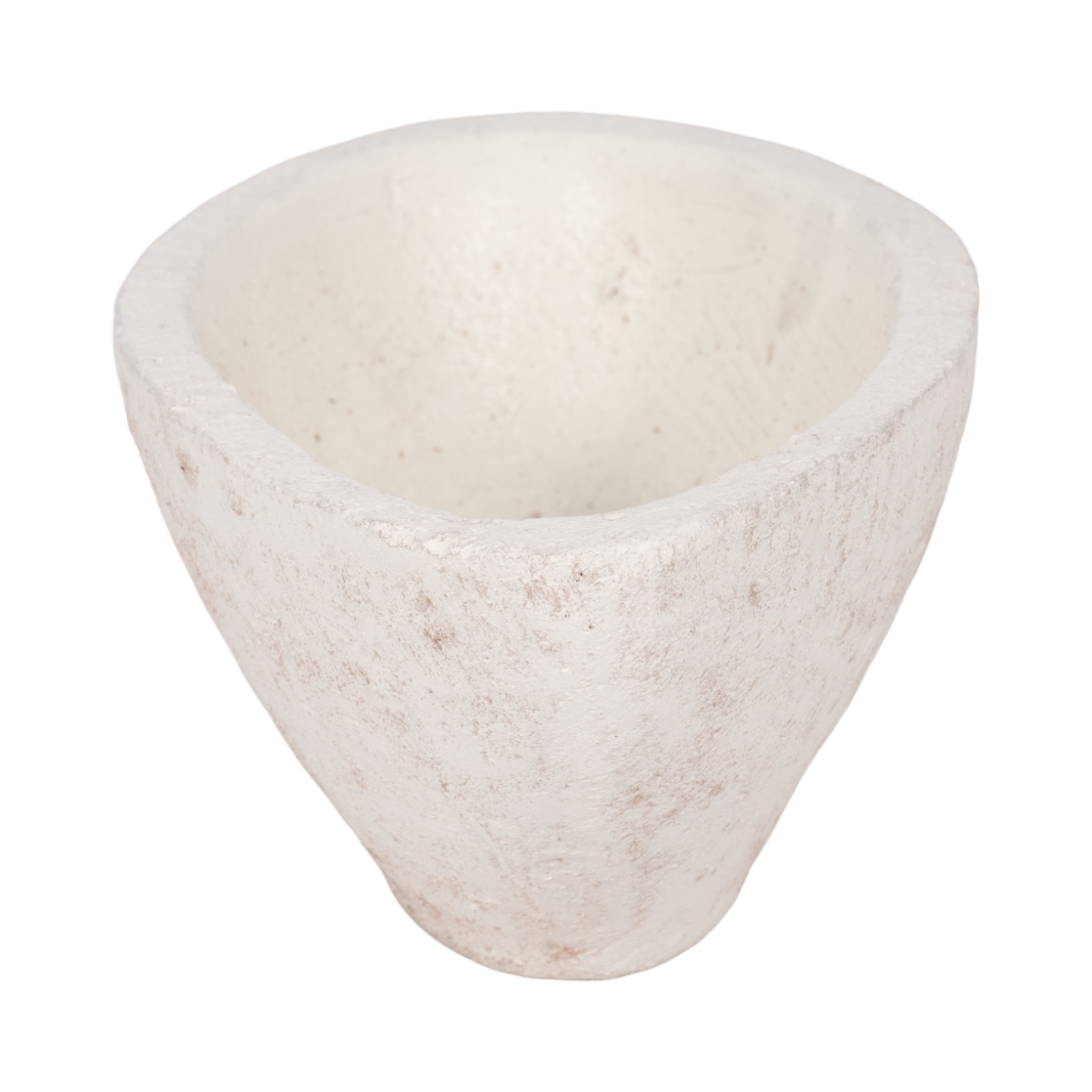 10" Tapered Bowl Rough Finish, White - Decor Addict, LLC