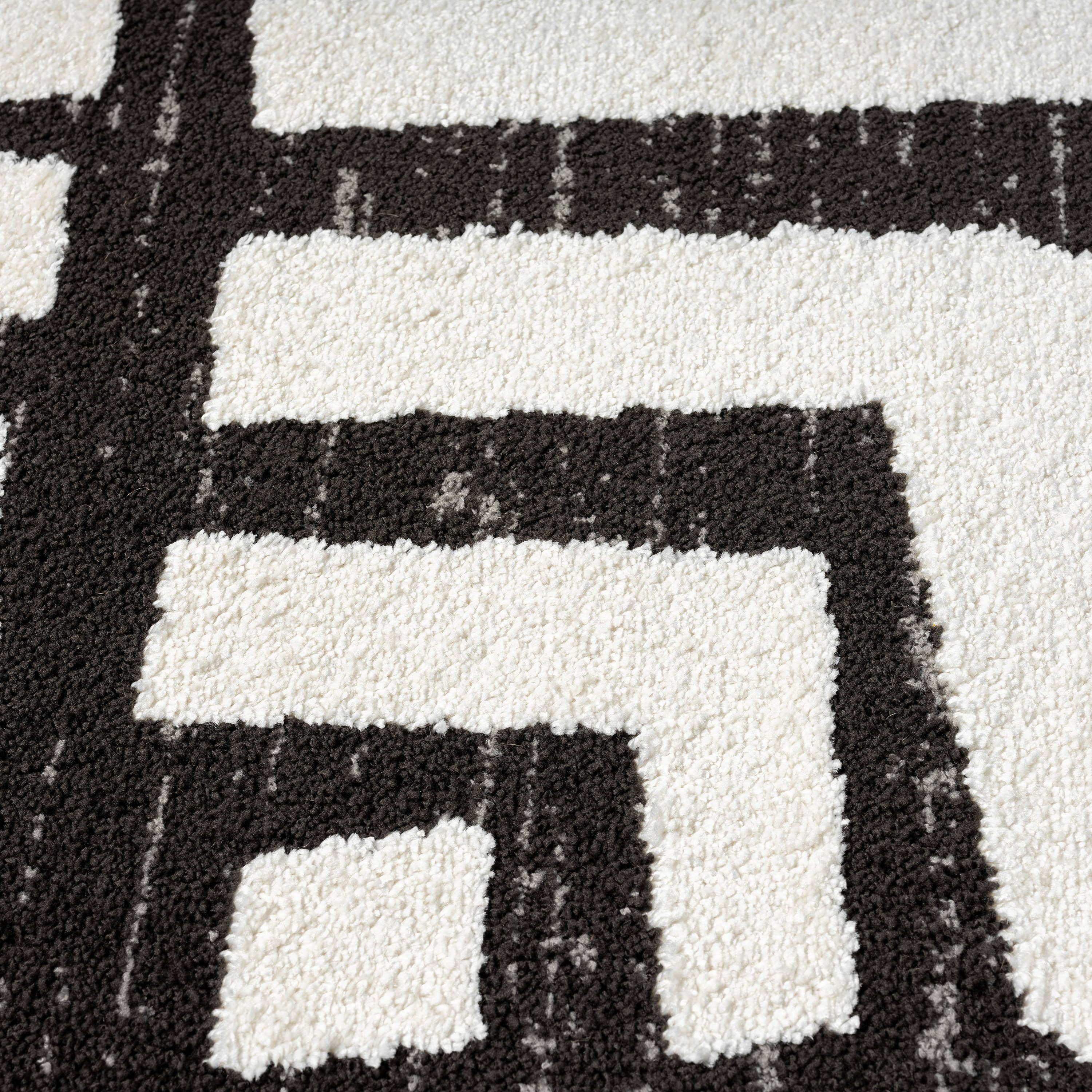 Abani Rugs Nomad NOM130A Cream Grey Multi-Box Pattern Rug: 2' x 3' - Decor Addict, LLC