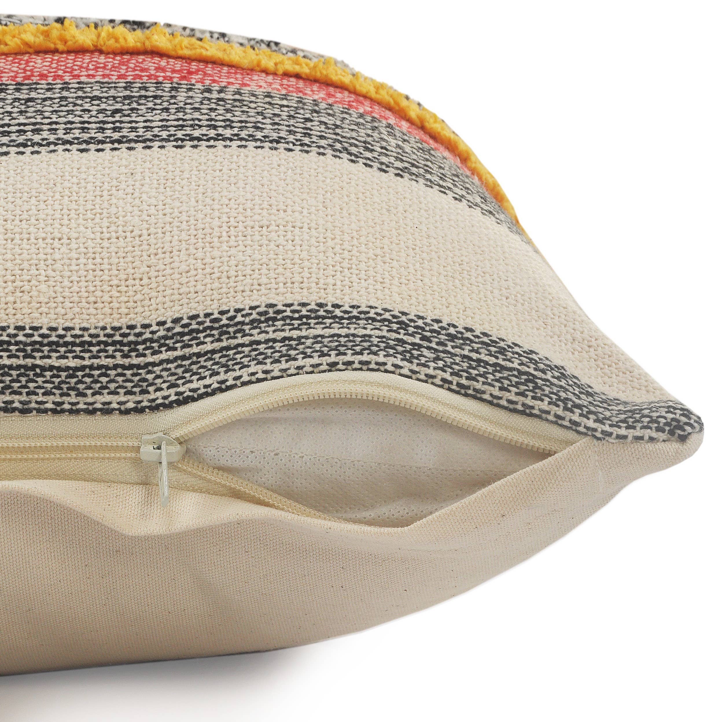 Multi-Lined Throw Pillow: Multi / 14" x 36" / Poly Filled - Decor Addict, LLC