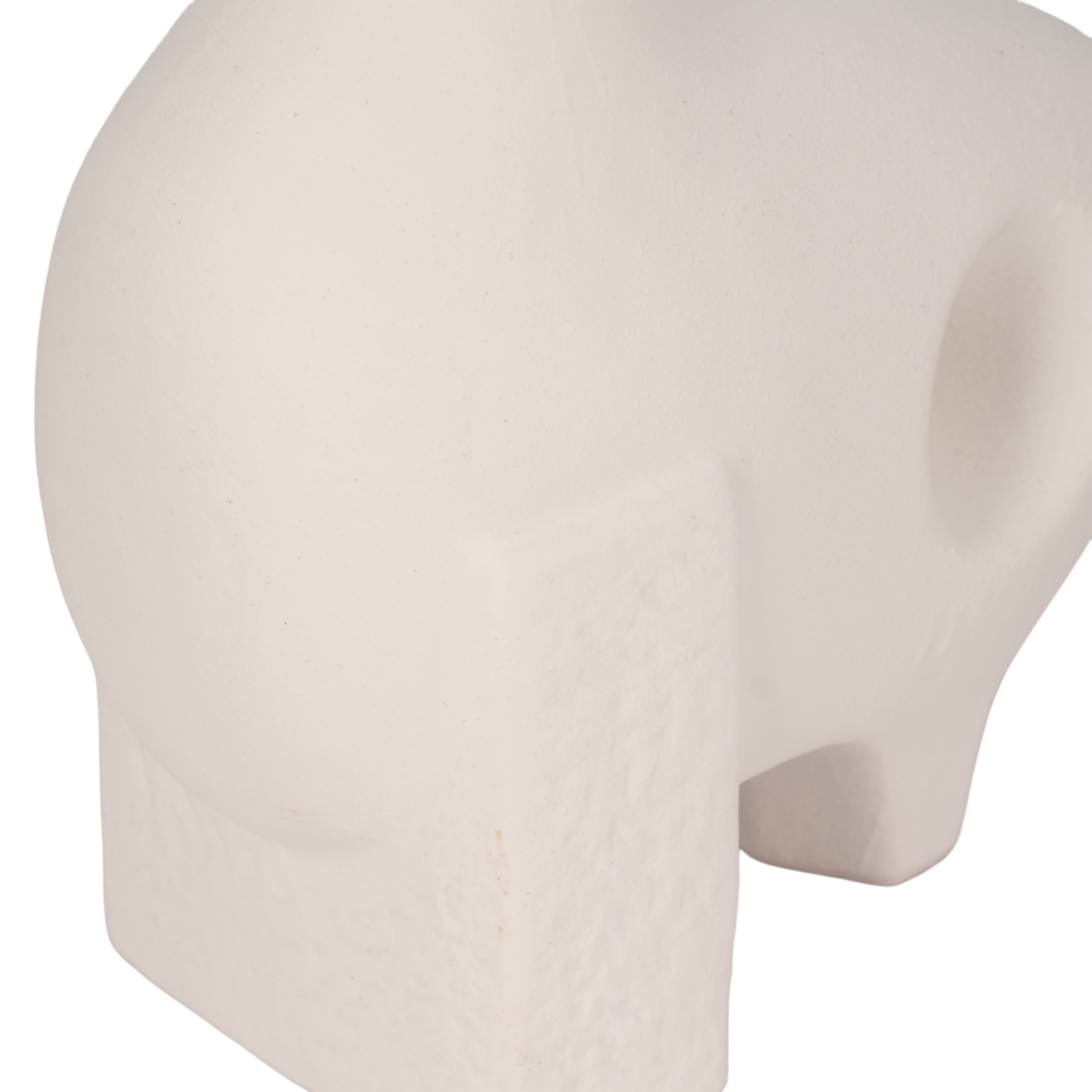 9" Funky Abstract Rough Textured Object, White - Decor Addict, LLC