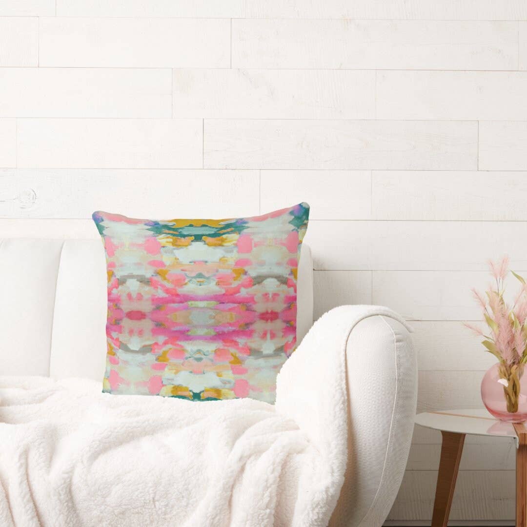 Layla Decorative Abstract Modern Art Painted Print Pillow: 18x18 / Wihout Insert - Decor Addict, LLC
