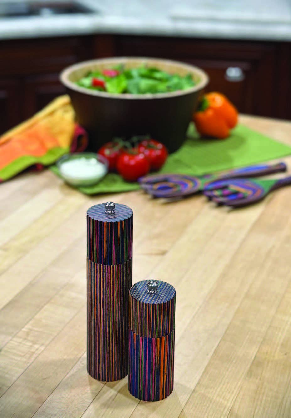 8" Rainbow Pakka Pepper Mill - Splined