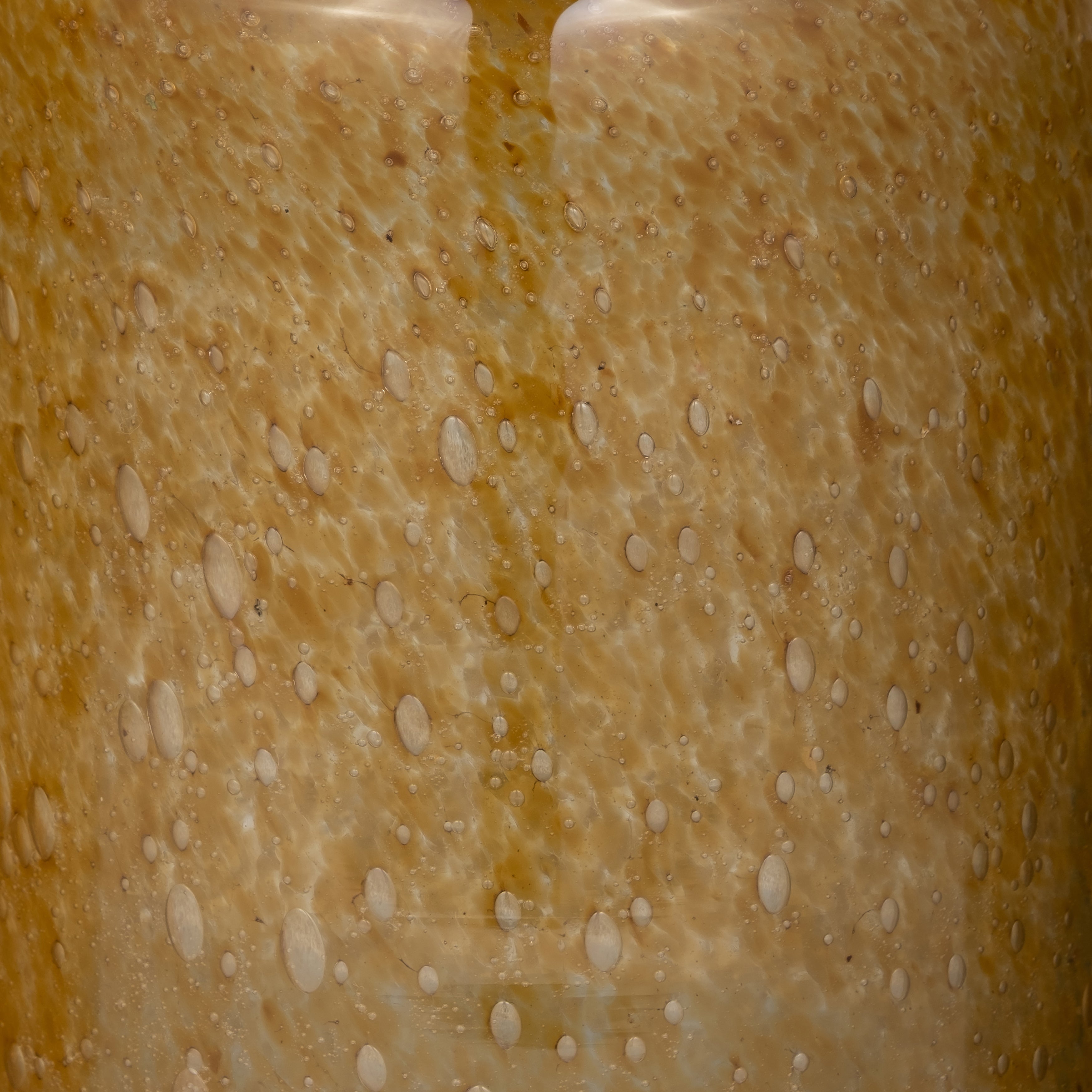 Glass, 10" Jar W/ Knot Lid Amber Bubble - Decor Addict, LLC