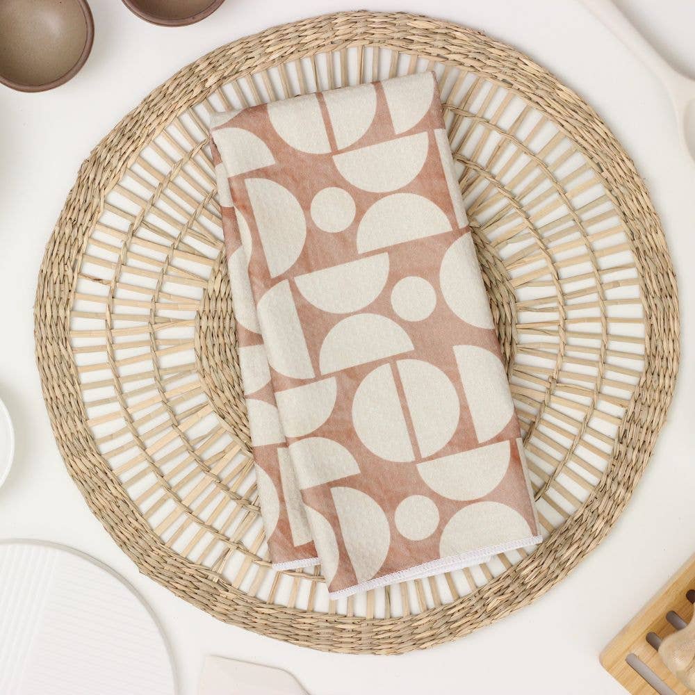 Mocha Geo Dish Towel - 16''x24'' - Decor Addict, LLC