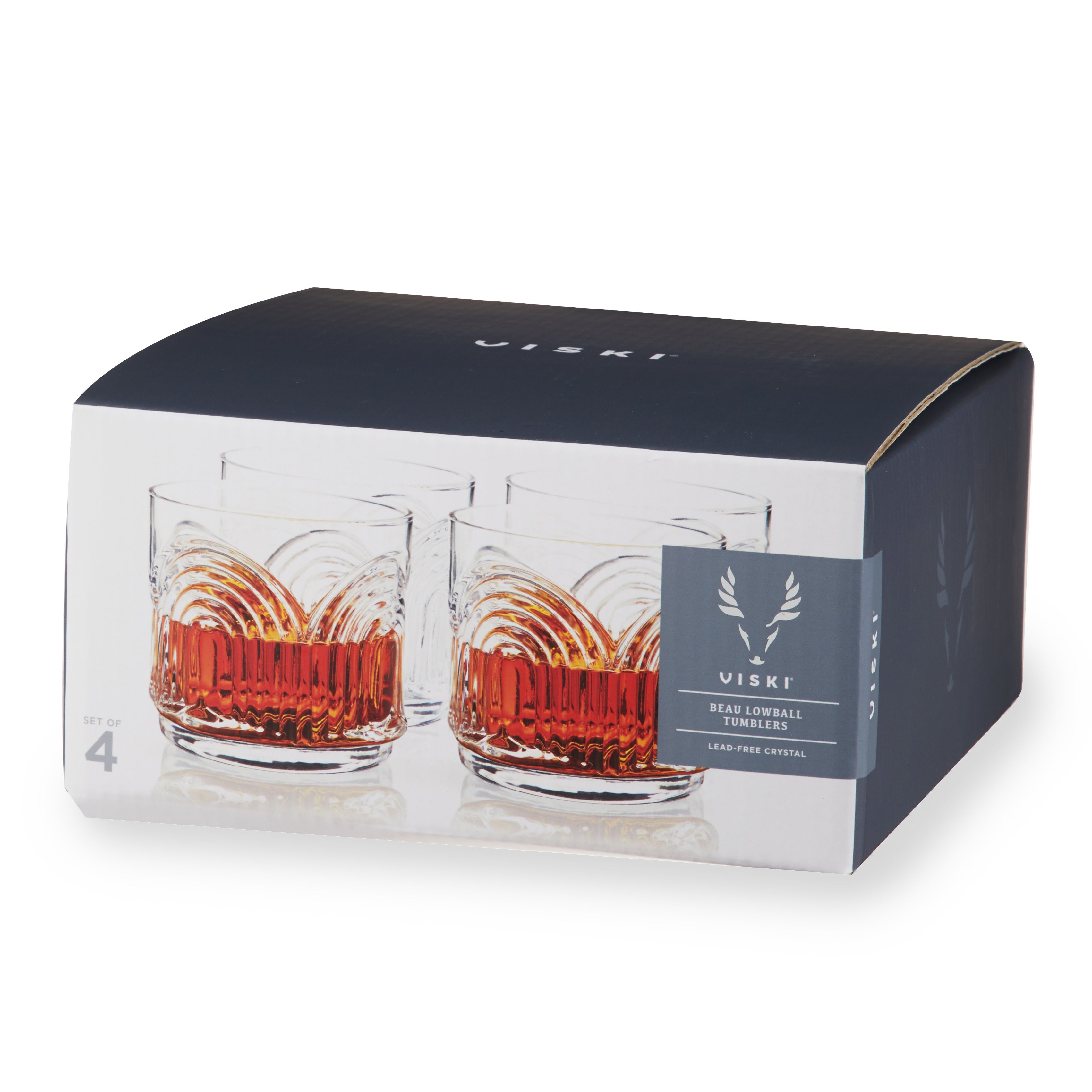 Deco Beau Crystal Lowball Tumblers Set of 4 - Decor Addict, LLC