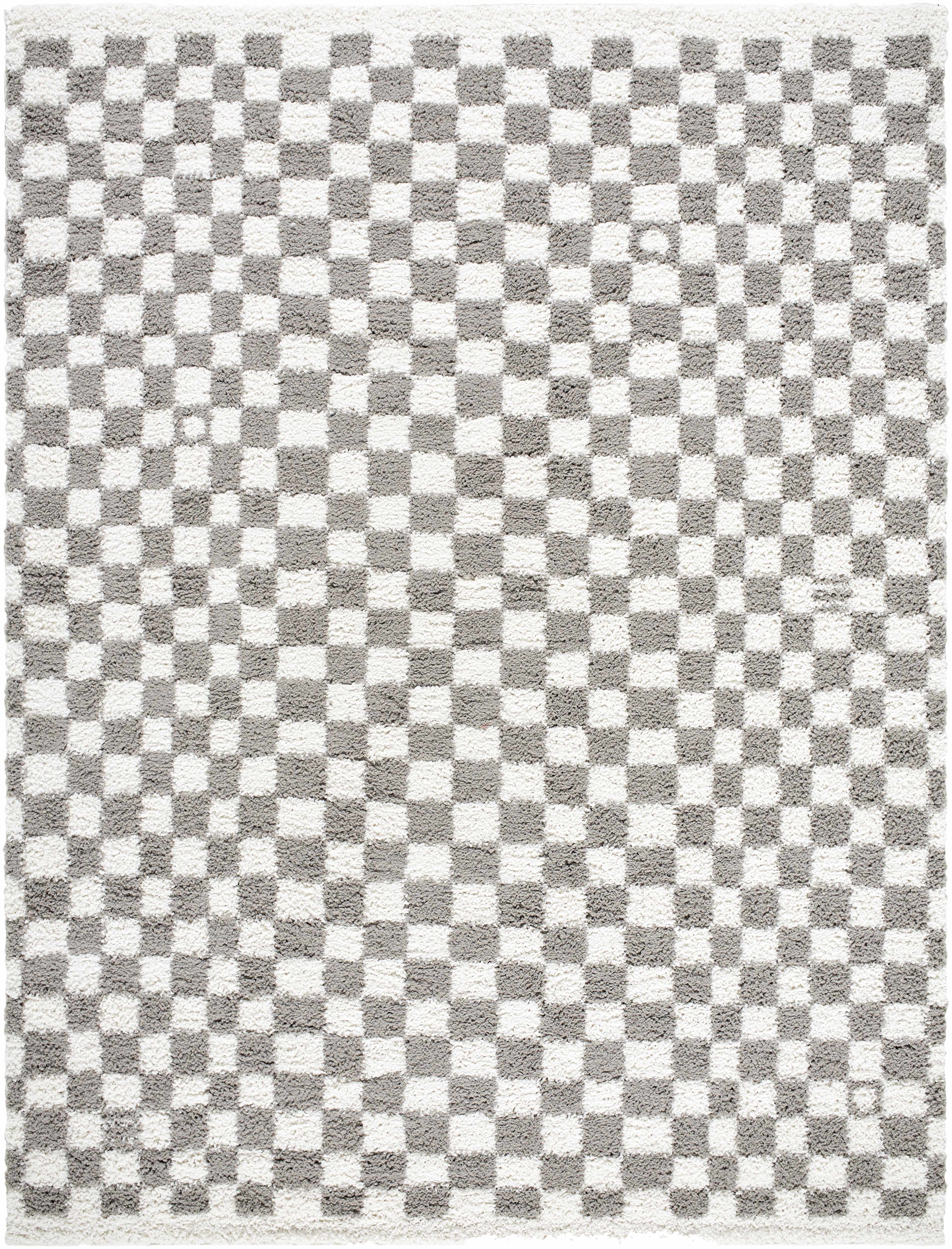 Kieu Taupe Checkered Area Rug - Decor Addict, LLC