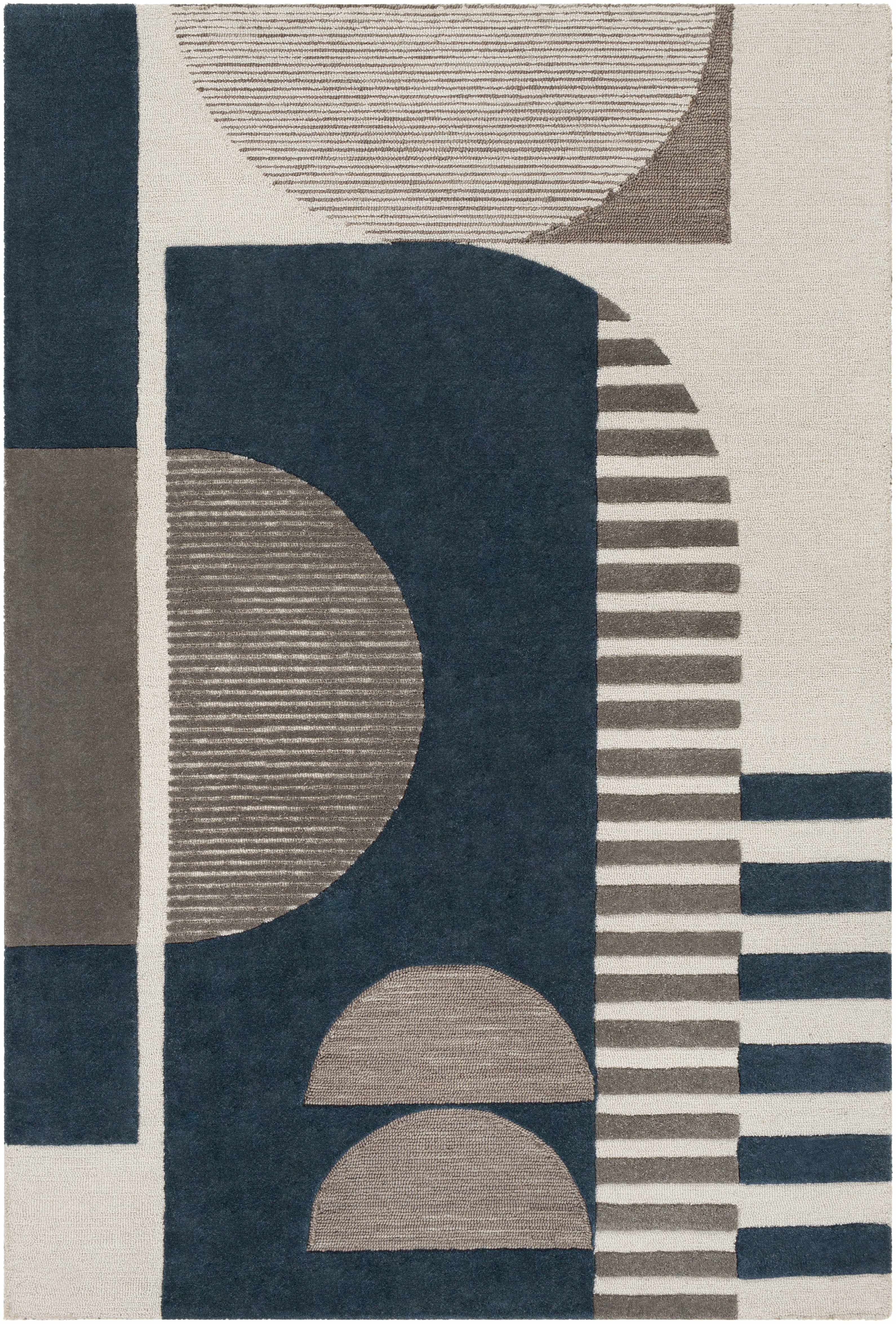 Bro Blue&Gray Wool Rug - Decor Addict, LLC