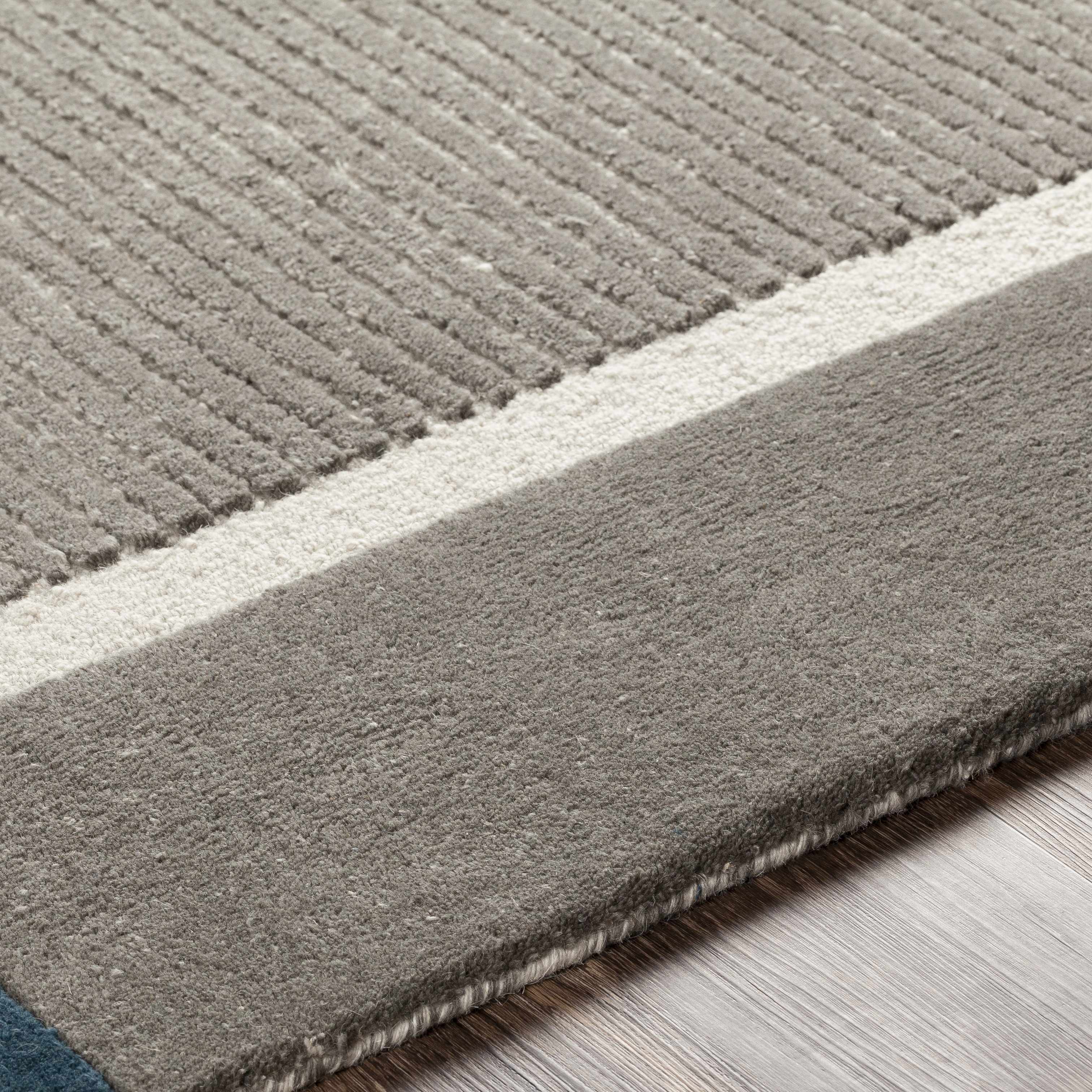 Bro Blue&Gray Wool Rug - Decor Addict, LLC