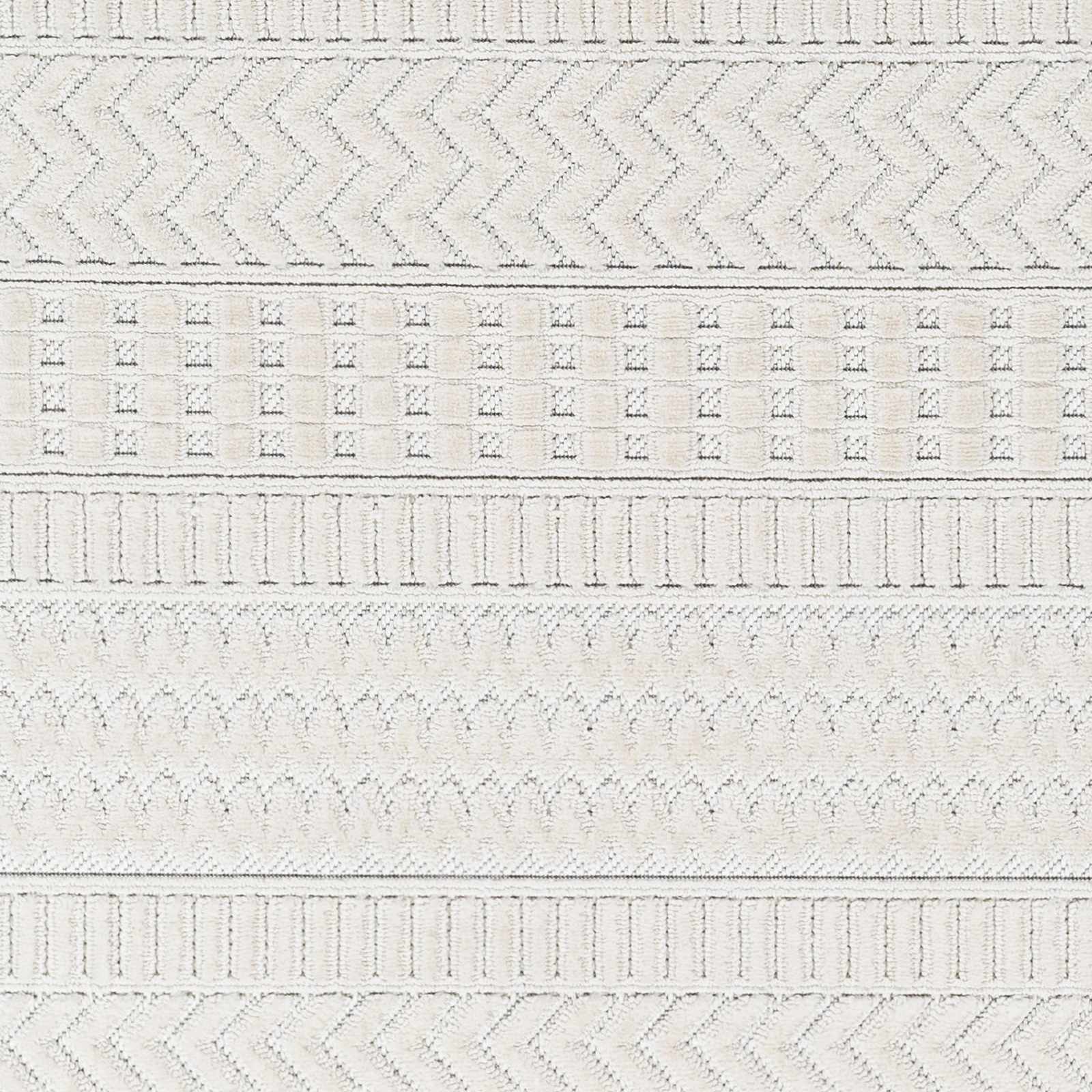 Cira Ivory Textured Area Rug with Fringes - Decor Addict, LLC