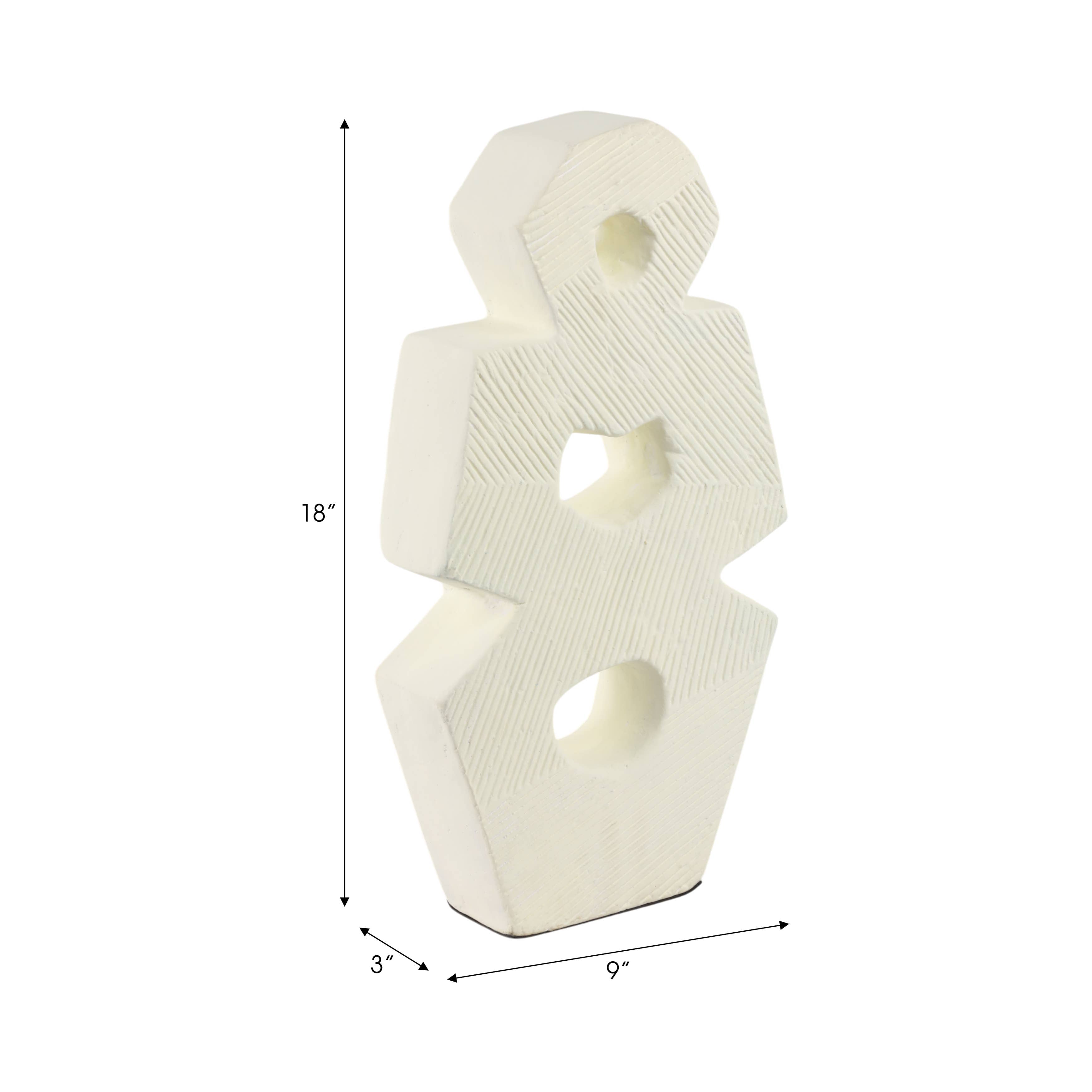 Ivory 18 in. Terracotta Abstract Sculpture - Decor Addict, LLC