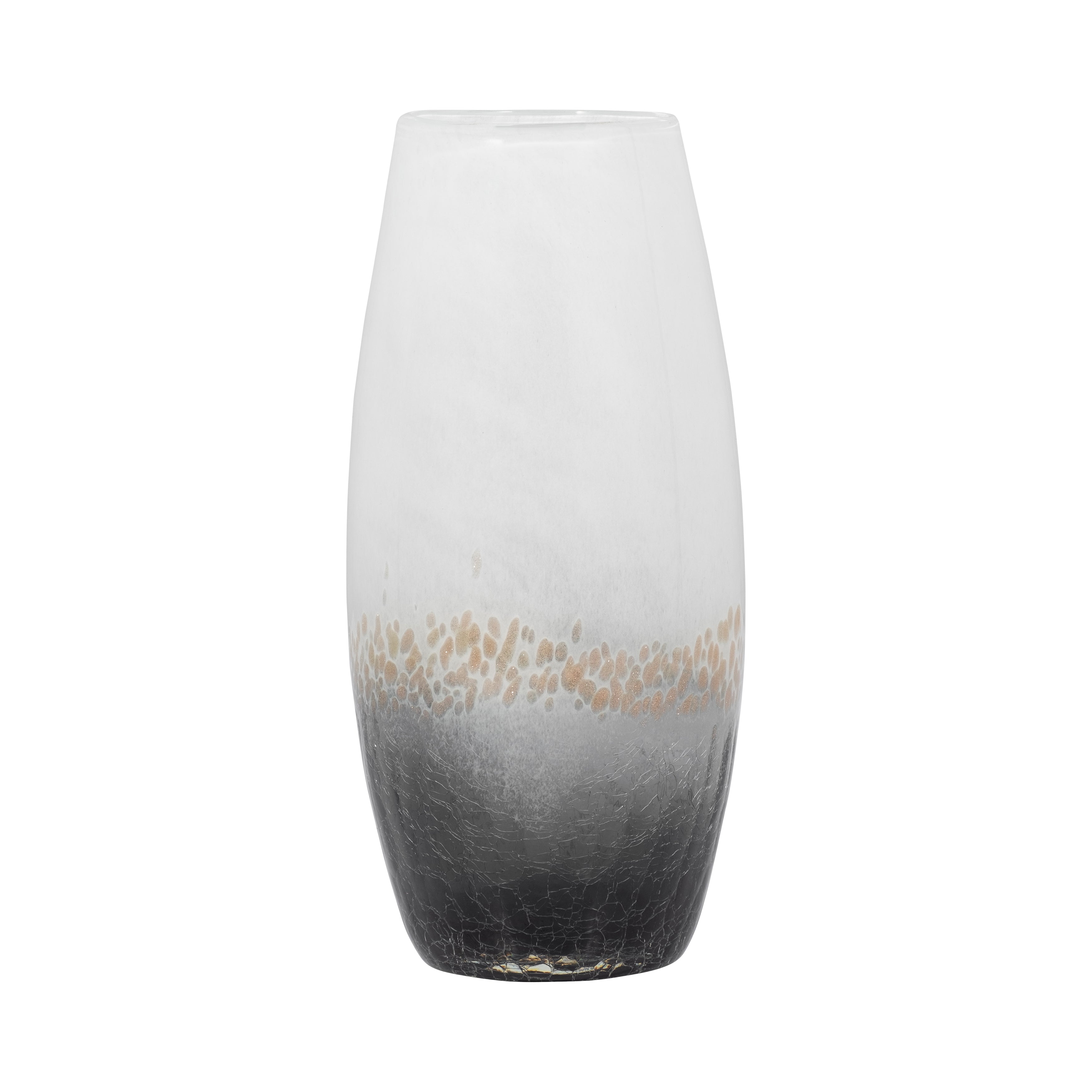 Glass, 11" Crackle Vase, Multi - Decor Addict, LLC