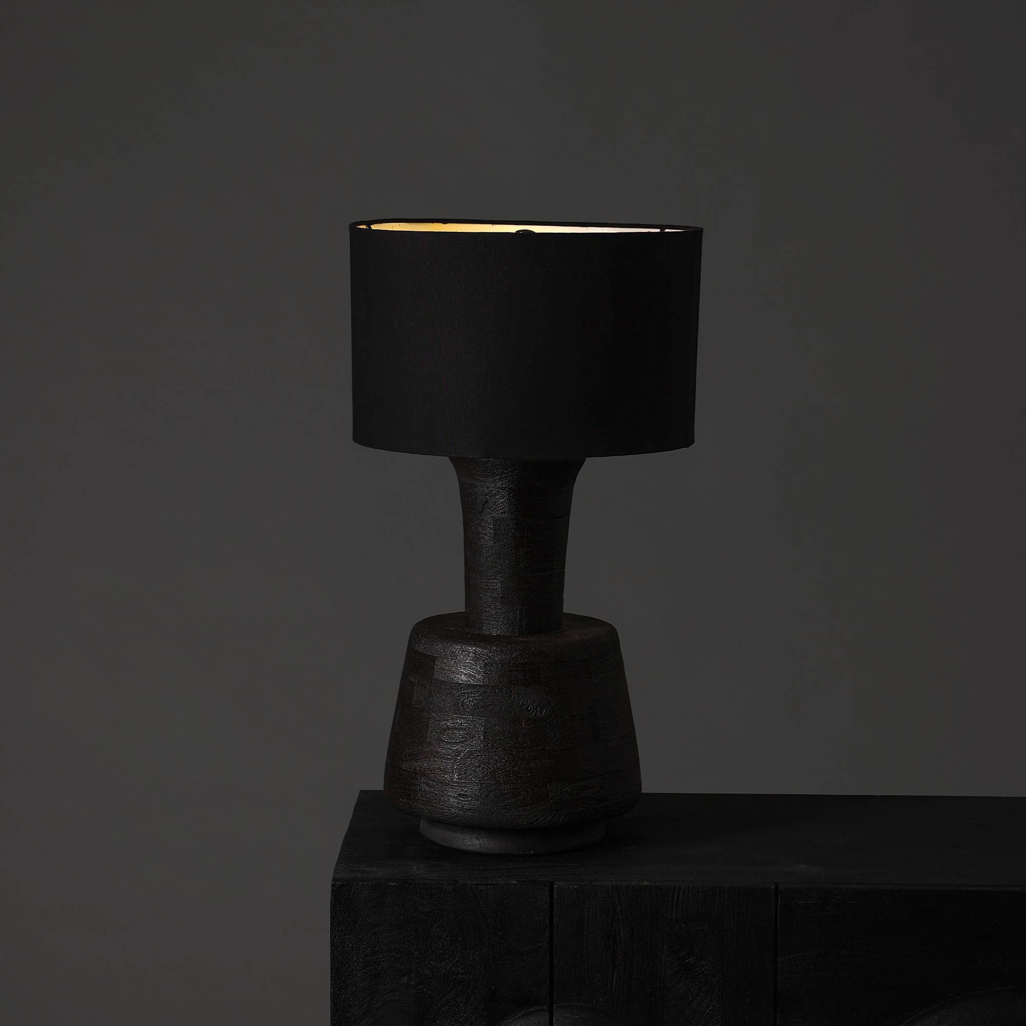 Handmade Artisanal Table Lamp with Wooden Base-16.5X16.5X29" - Decor Addict, LLC