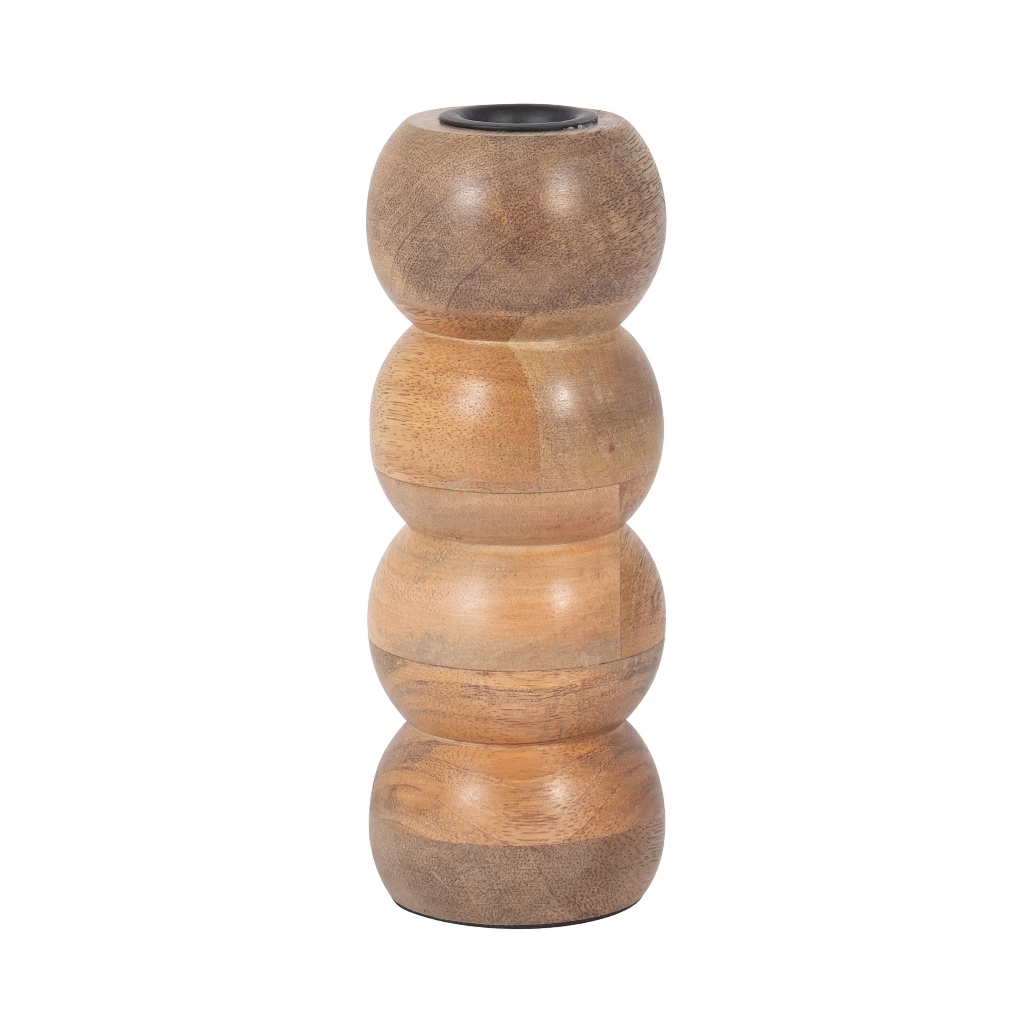 Wood, 7" Ribbed Votive Holder, Natural - Decor Addict, LLC