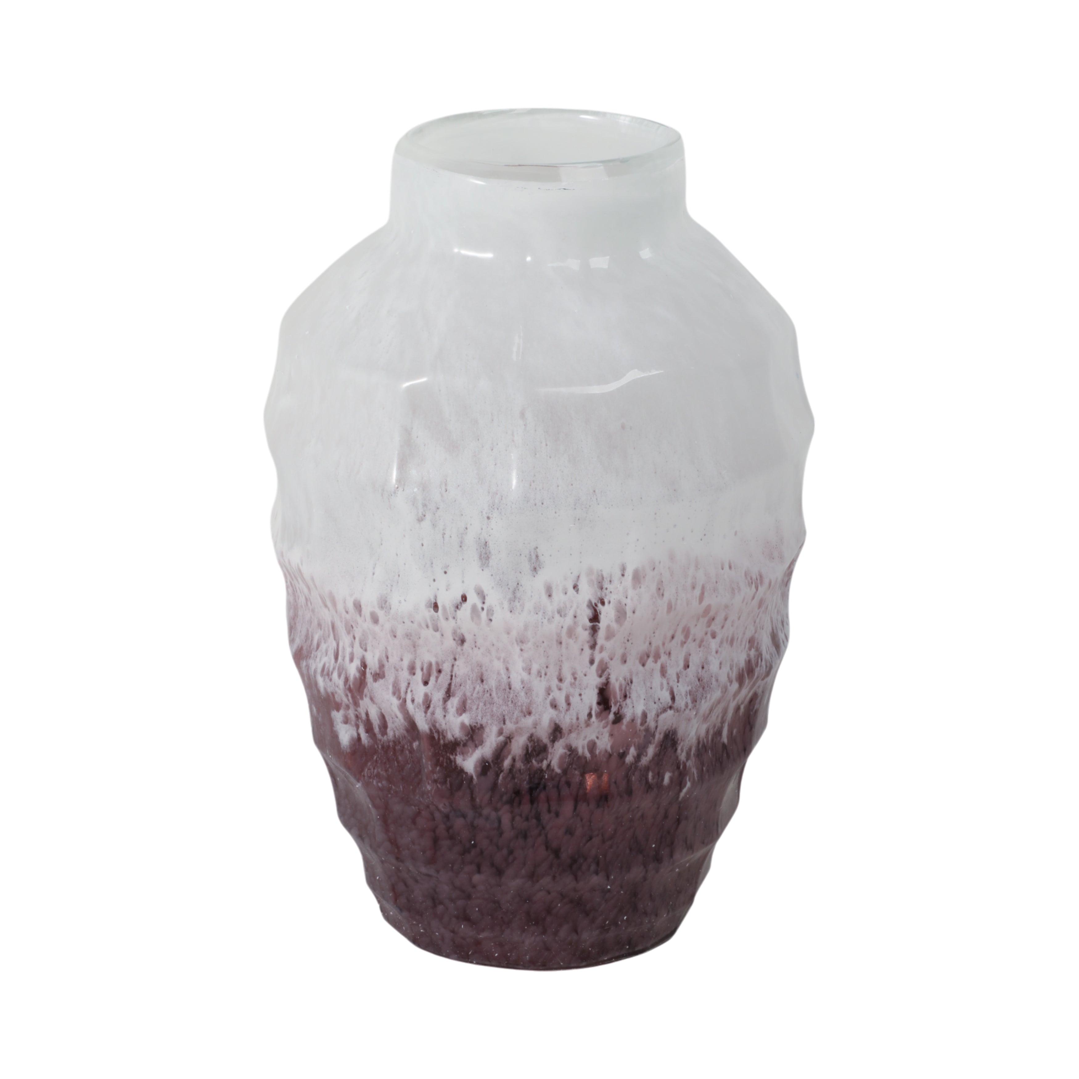 Glass, 12"h 2-tone Vase, Blush - Decor Addict, LLC