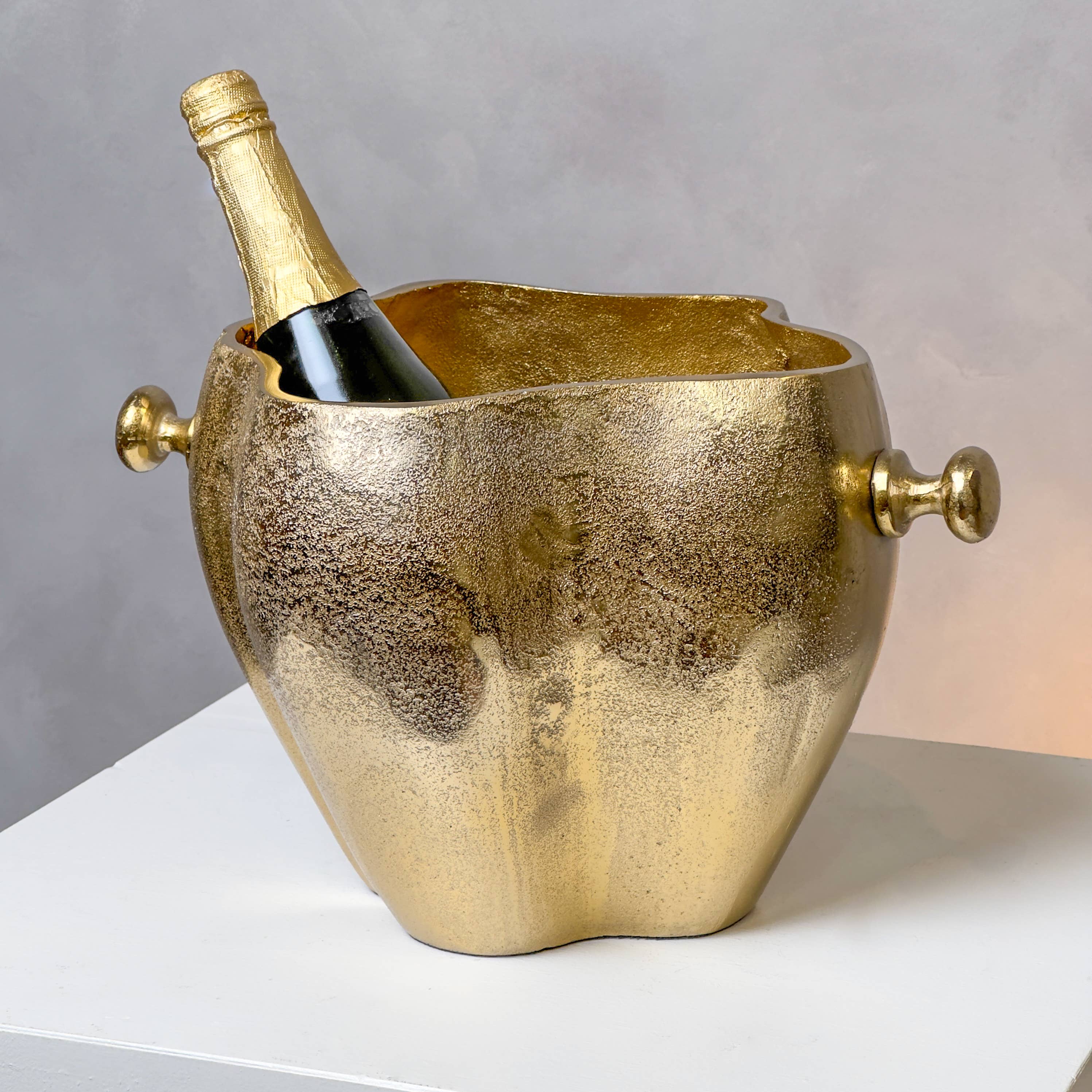 Sculpted Gold Wine Cooler - Decor Addict, LLC