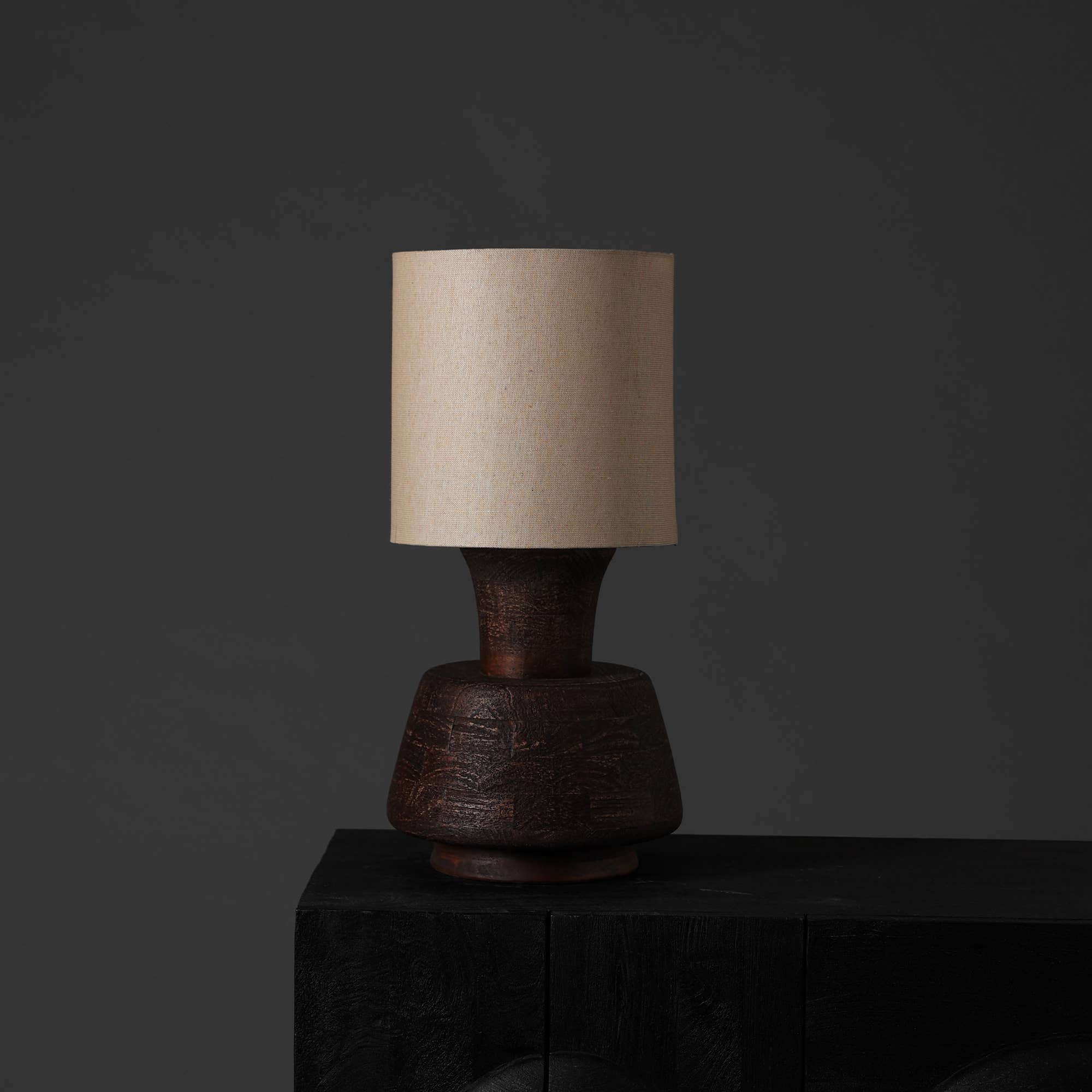 Handmade Artisanal Table Lamp with Wooden Base-13X13X26.5" - Decor Addict, LLC