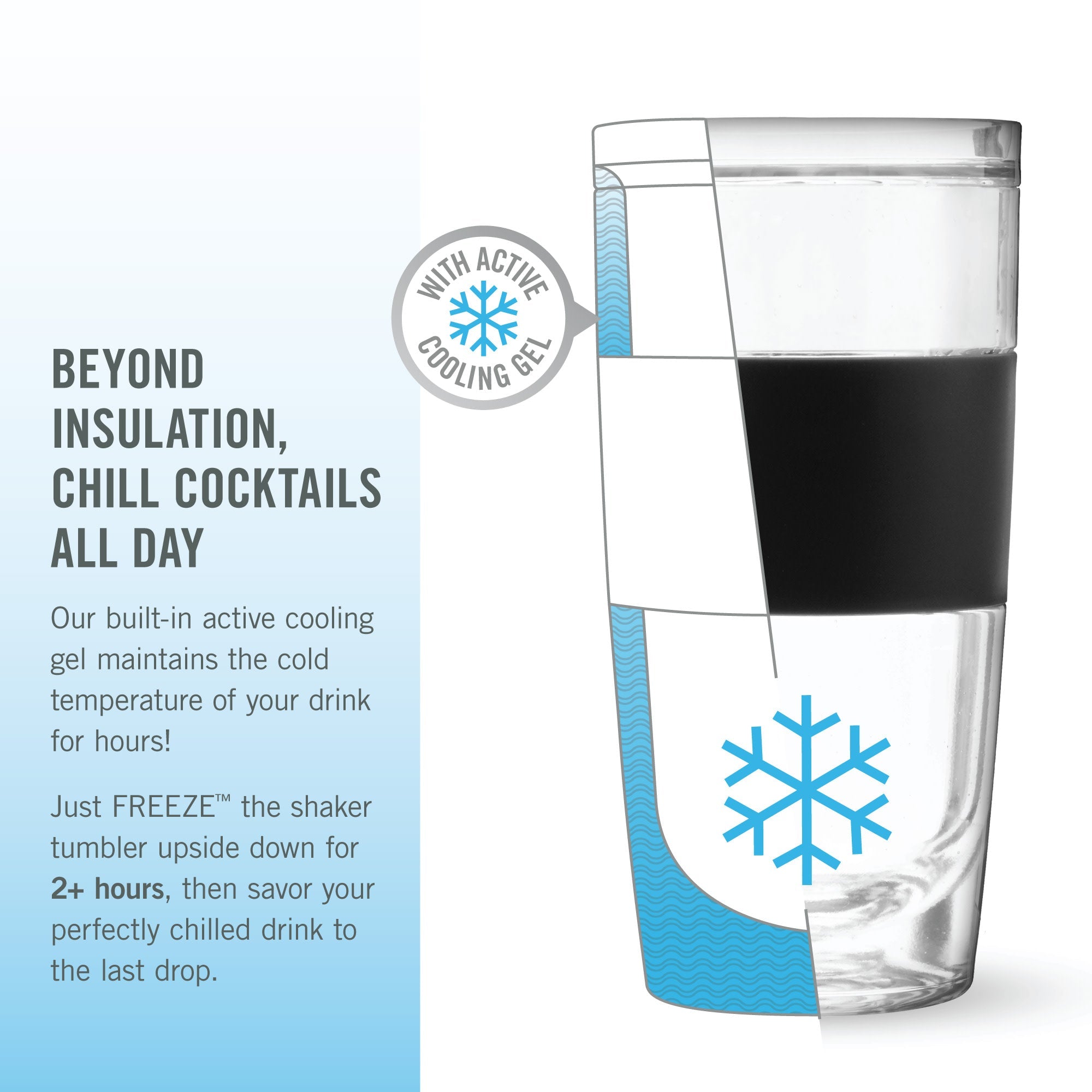 Cocktail Shaker FREEZE™ in Black - Decor Addict, LLC
