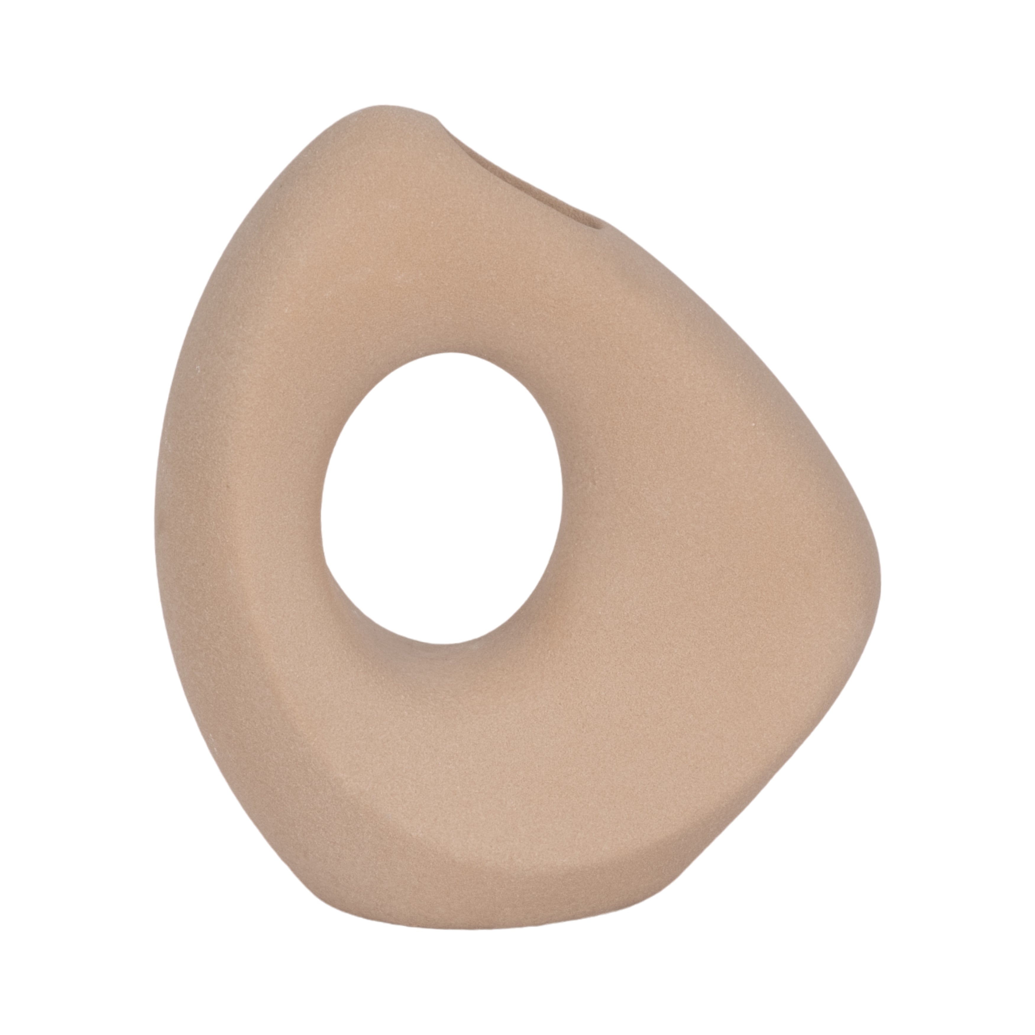 8" Lopsided Open Cut Out Vase Sand Texture, Tan - Decor Addict, LLC
