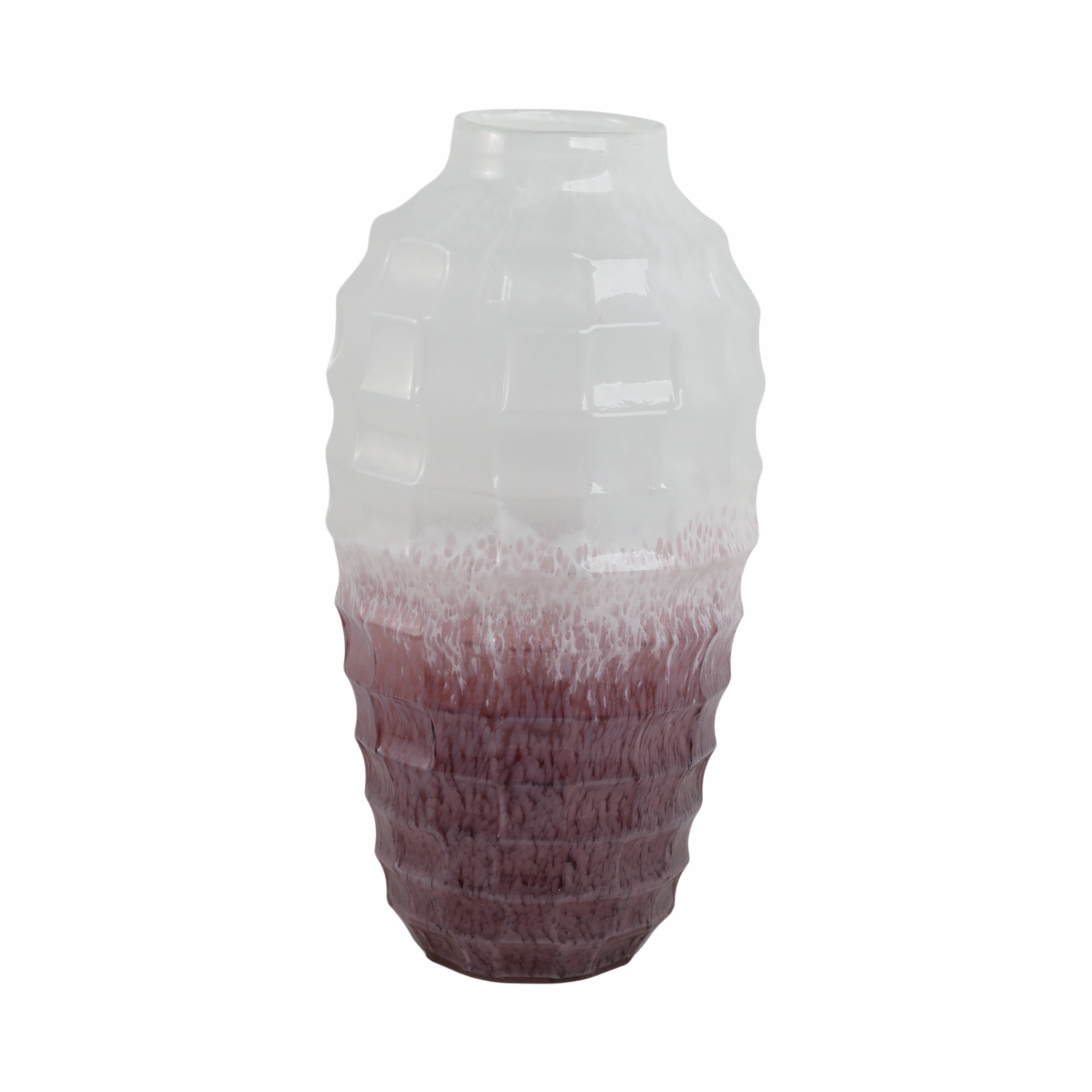 Glass, 16"h 2-tone Vase, Blush - Decor Addict, LLC
