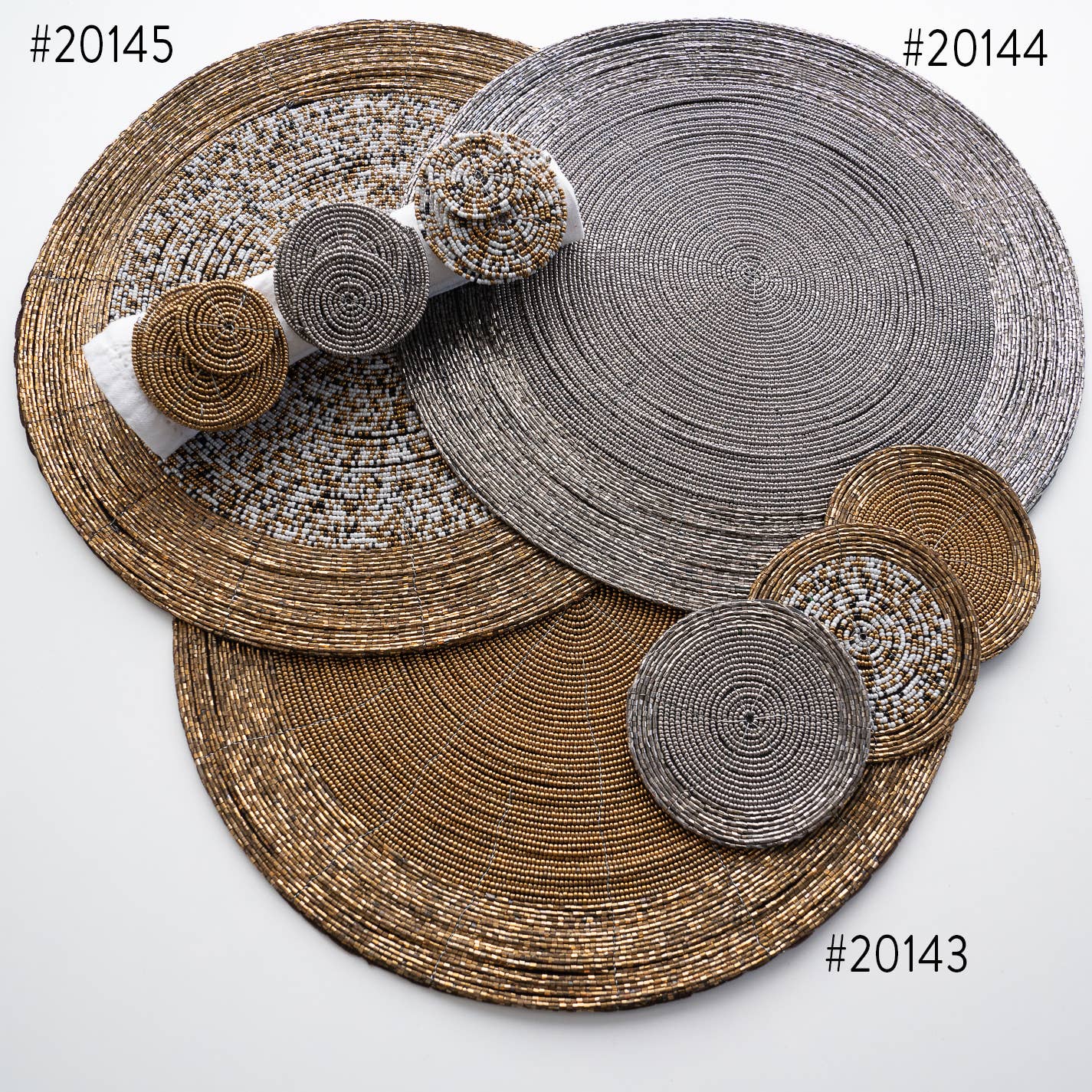 Golden Bead Place Set (3-Piece) - Decor Addict, LLC