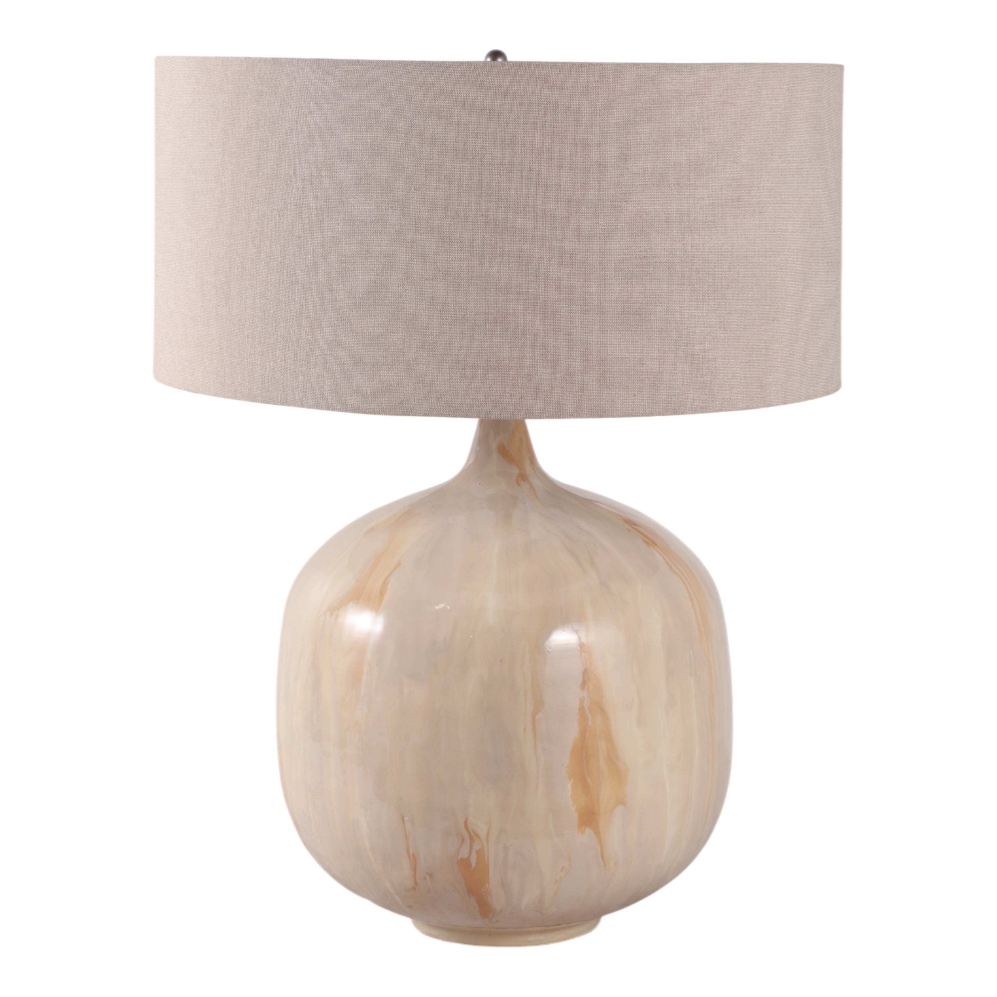 28x22" Metal Base Table Lamp, Ivory - Decor Addict, LLC