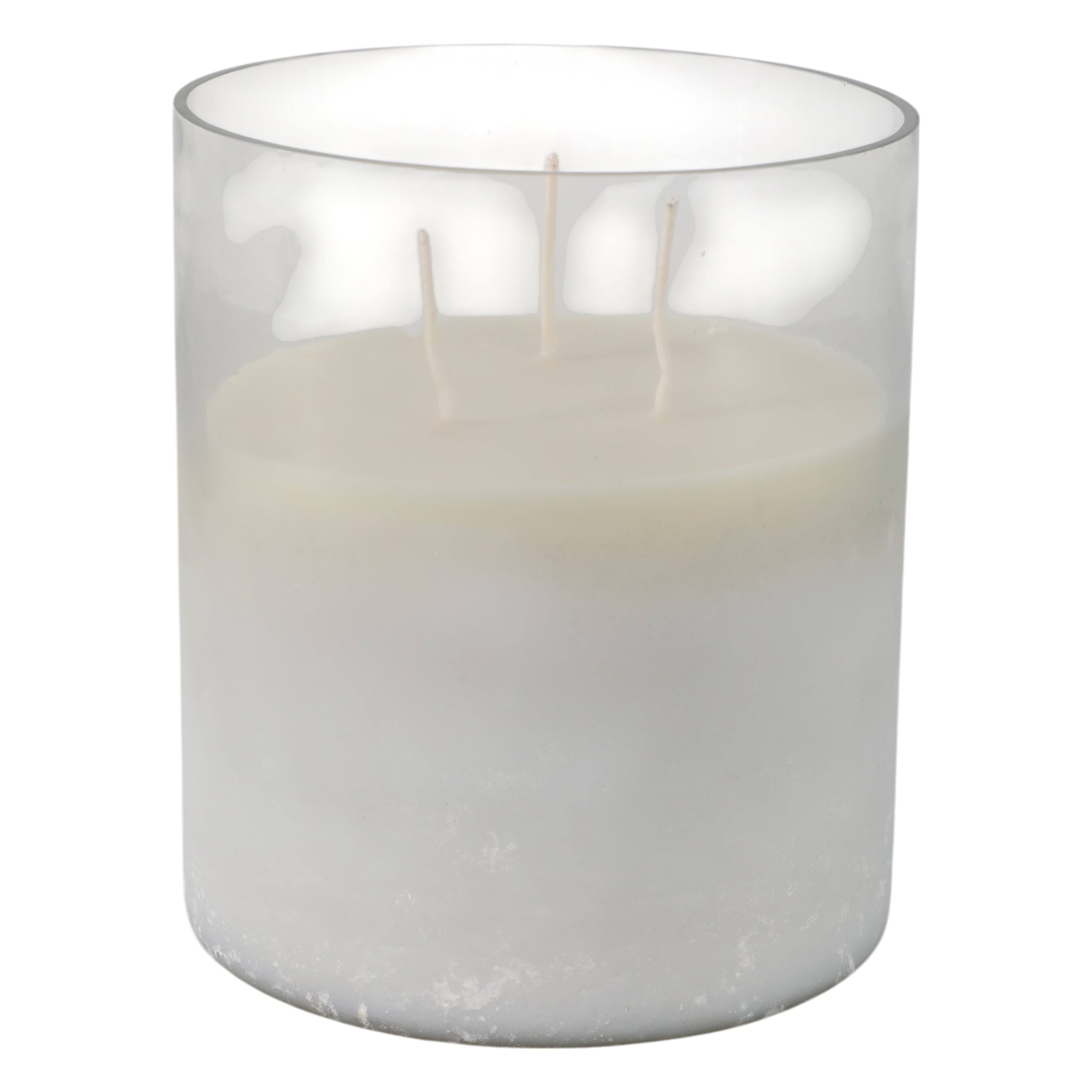 7x6" 65 Oz Jasmine Frosted Glass Candle, Clear - Decor Addict, LLC