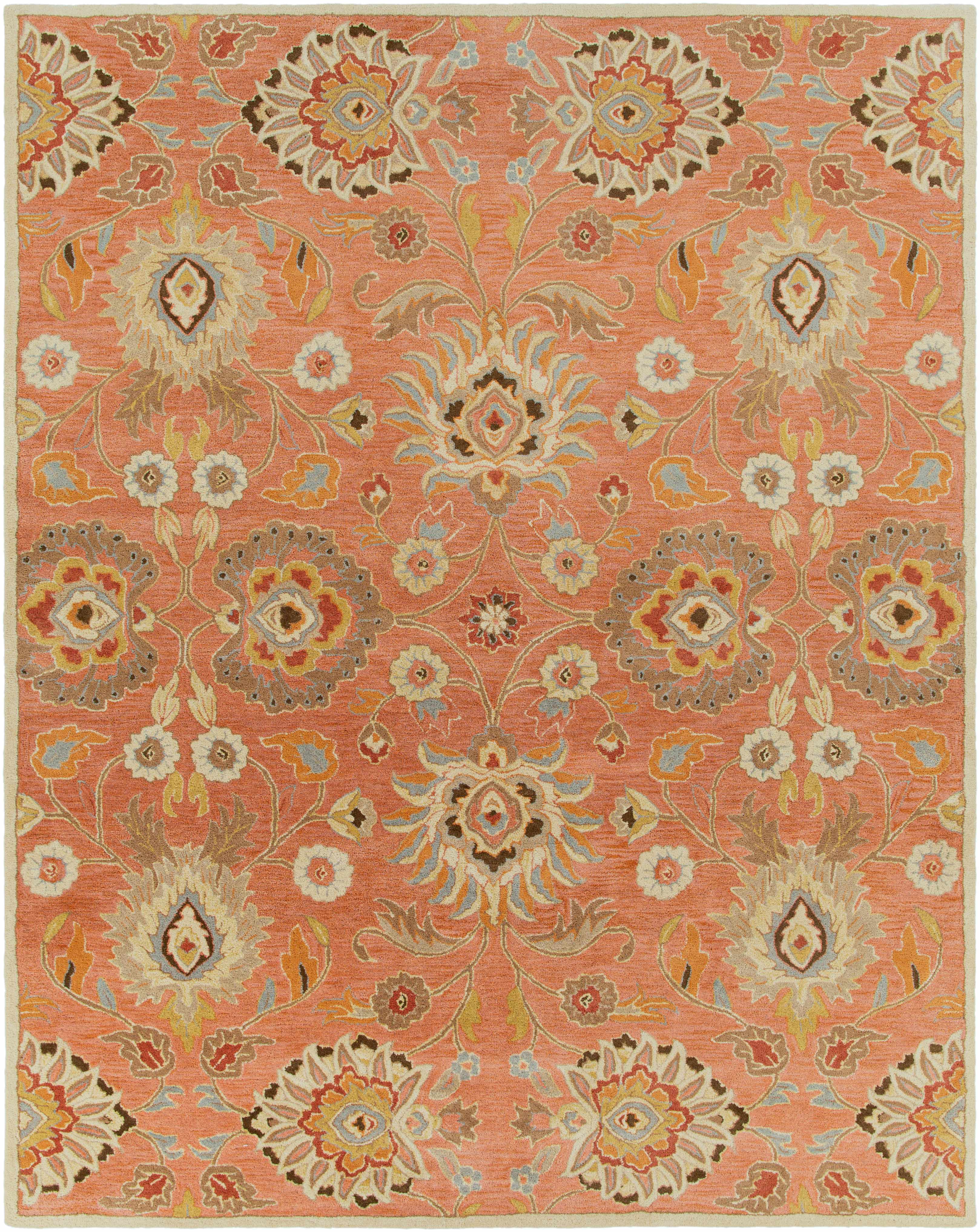 Conesus Burnt Orange 1112 Wool Area Rug - Decor Addict, LLC