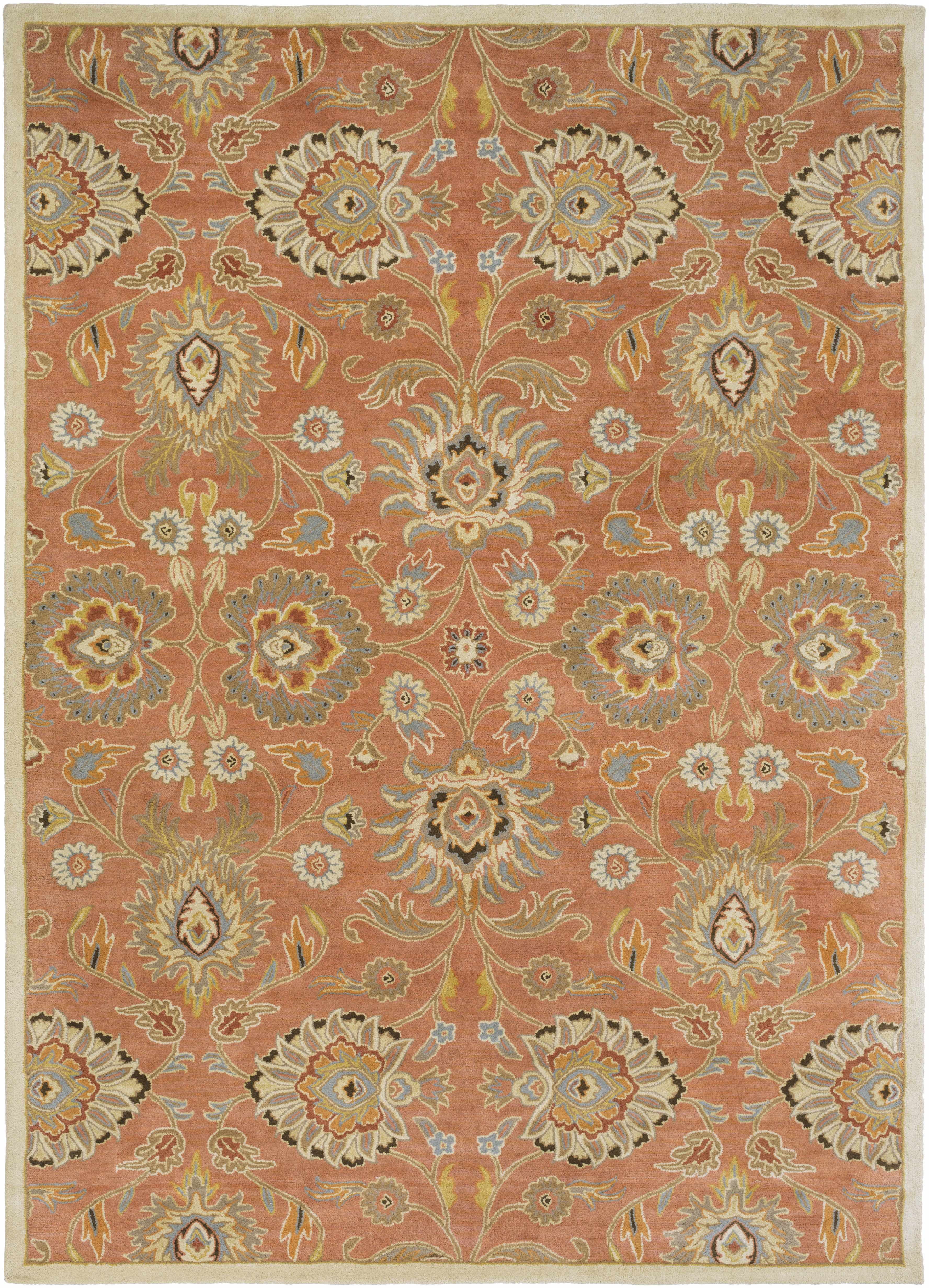 Conesus Burnt Orange 1112 Wool Area Rug - Decor Addict, LLC