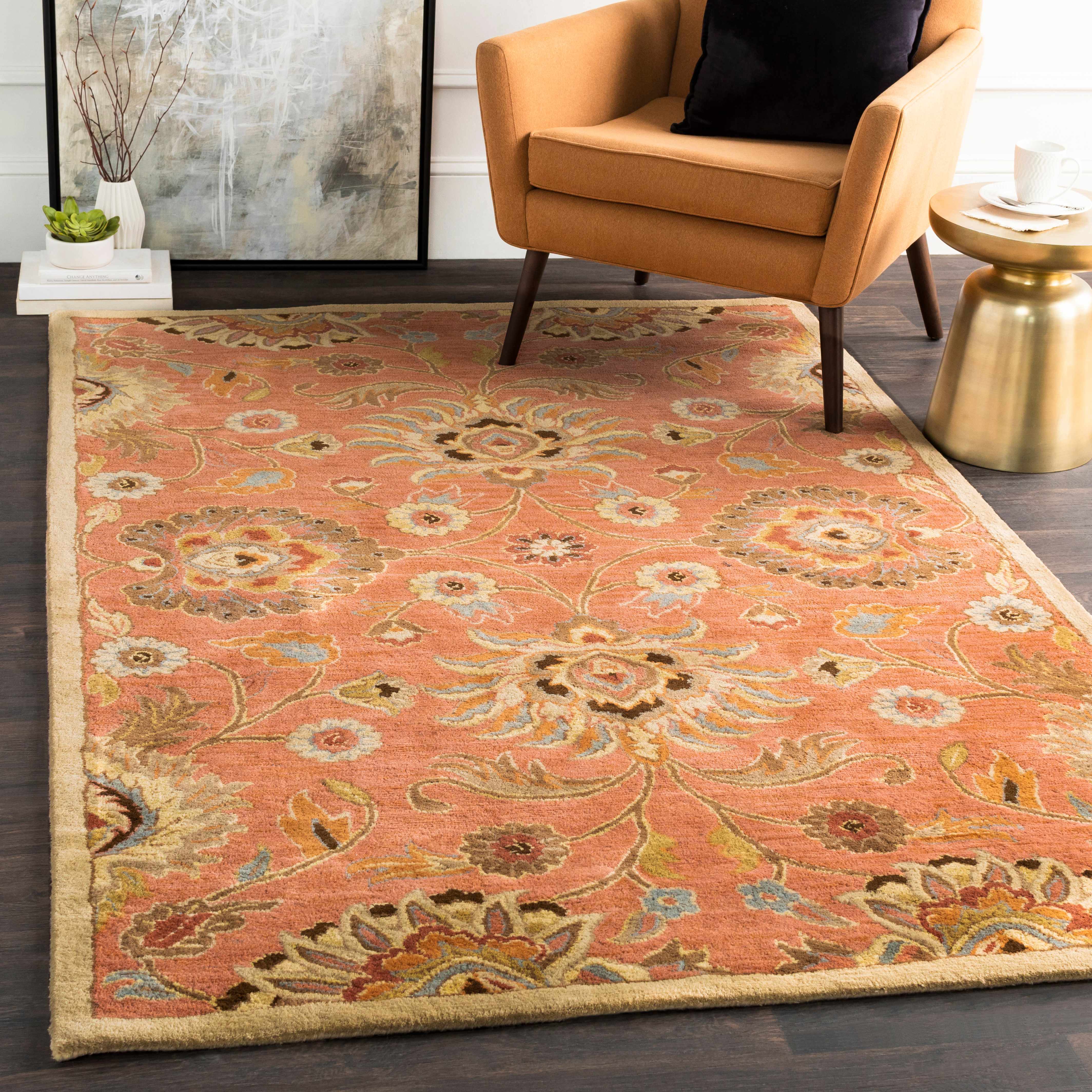 Conesus Burnt Orange 1112 Wool Area Rug - Decor Addict, LLC