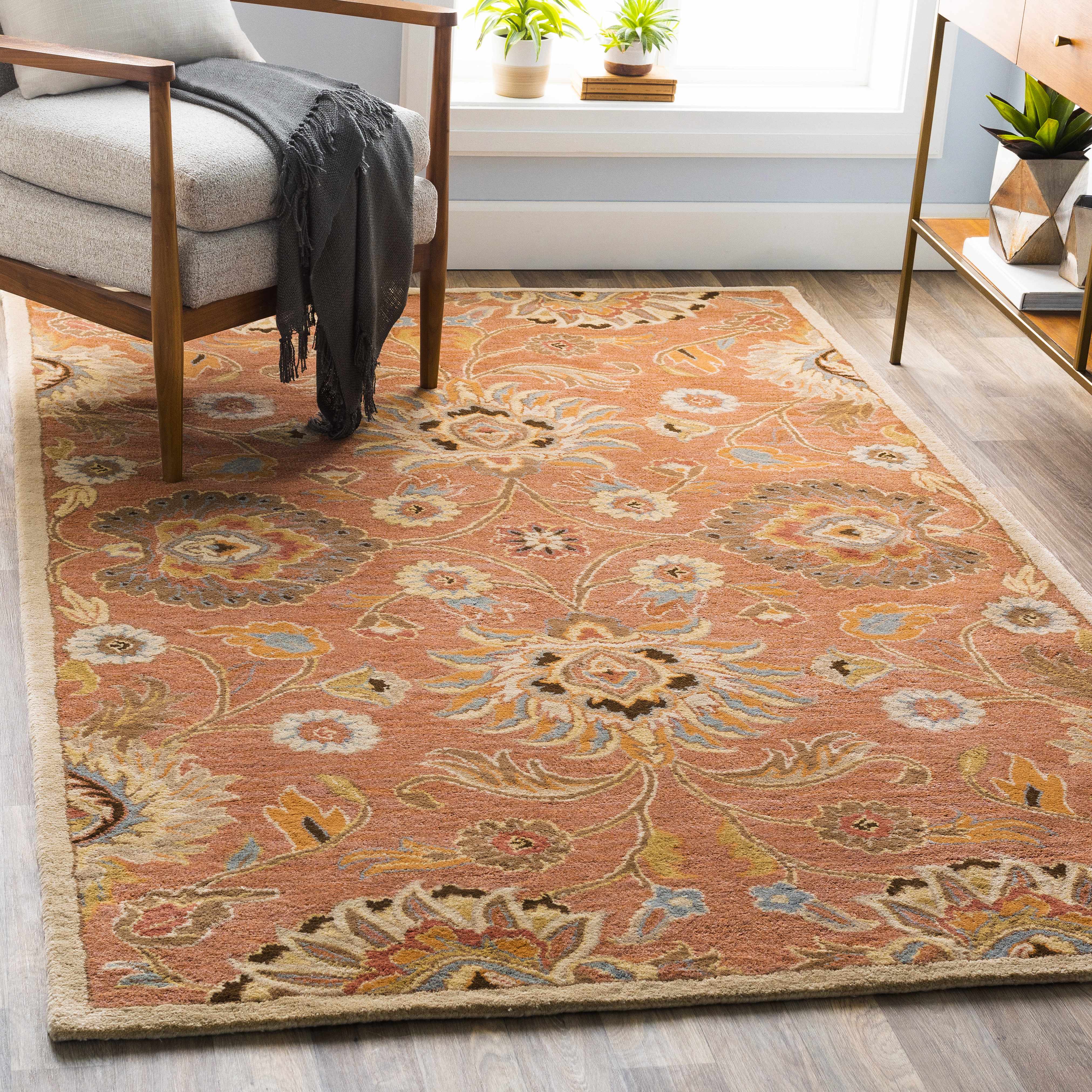 Conesus Burnt Orange 1112 Wool Area Rug - Decor Addict, LLC