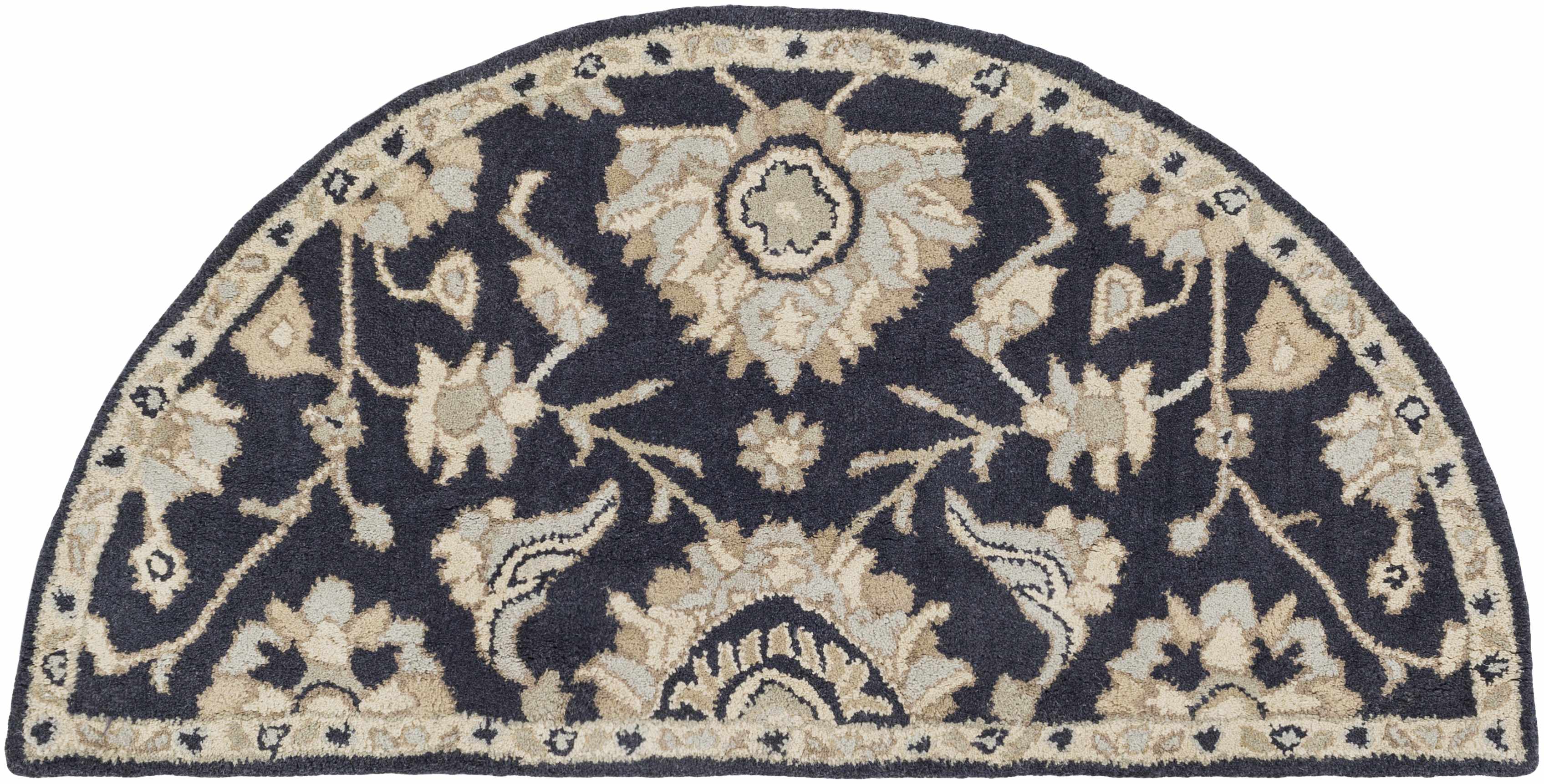 Copen Black Floral Wool Rug - Decor Addict, LLC