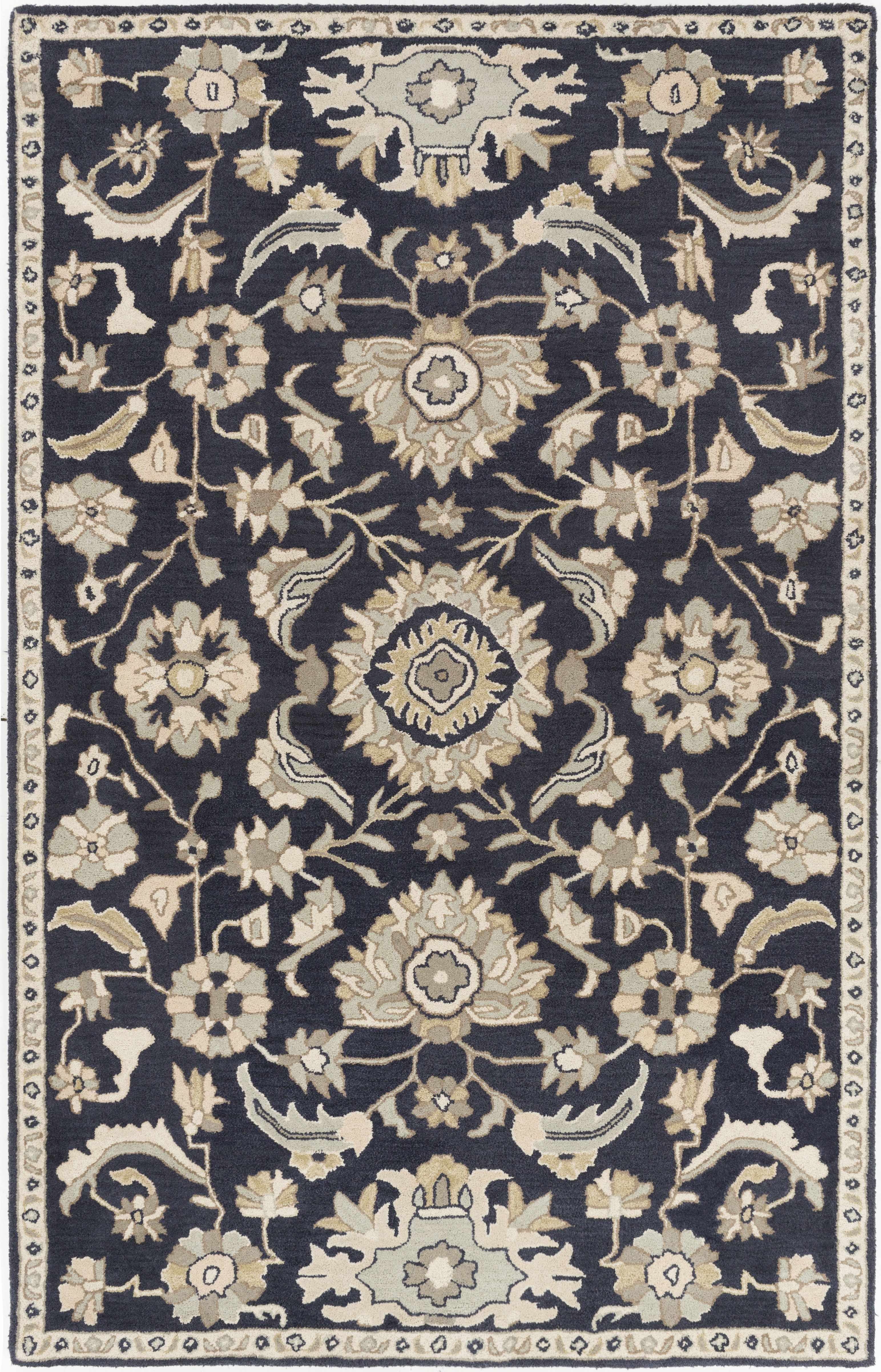 Copen Black Floral Wool Rug - Decor Addict, LLC
