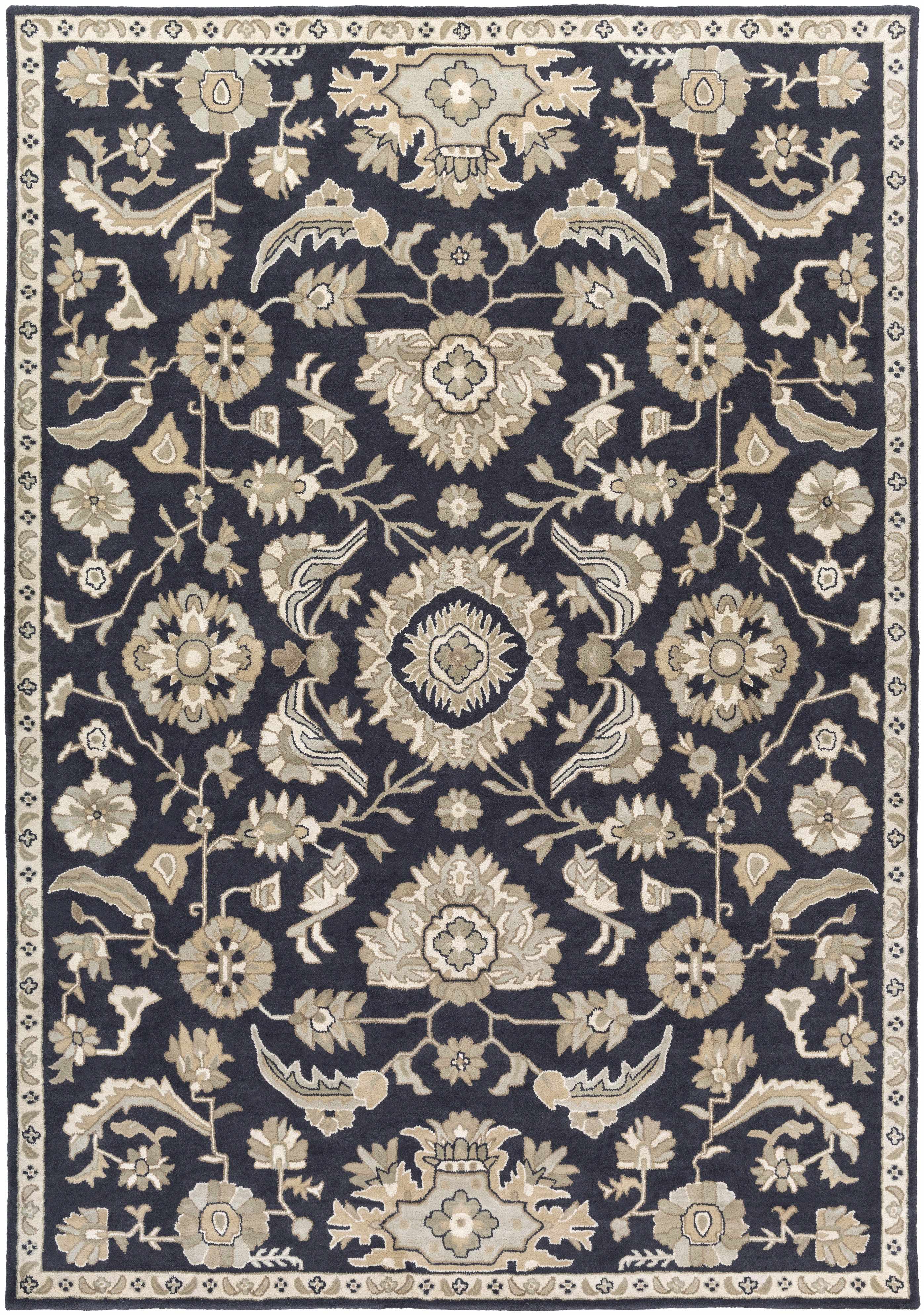 Copen Black Floral Wool Rug - Decor Addict, LLC
