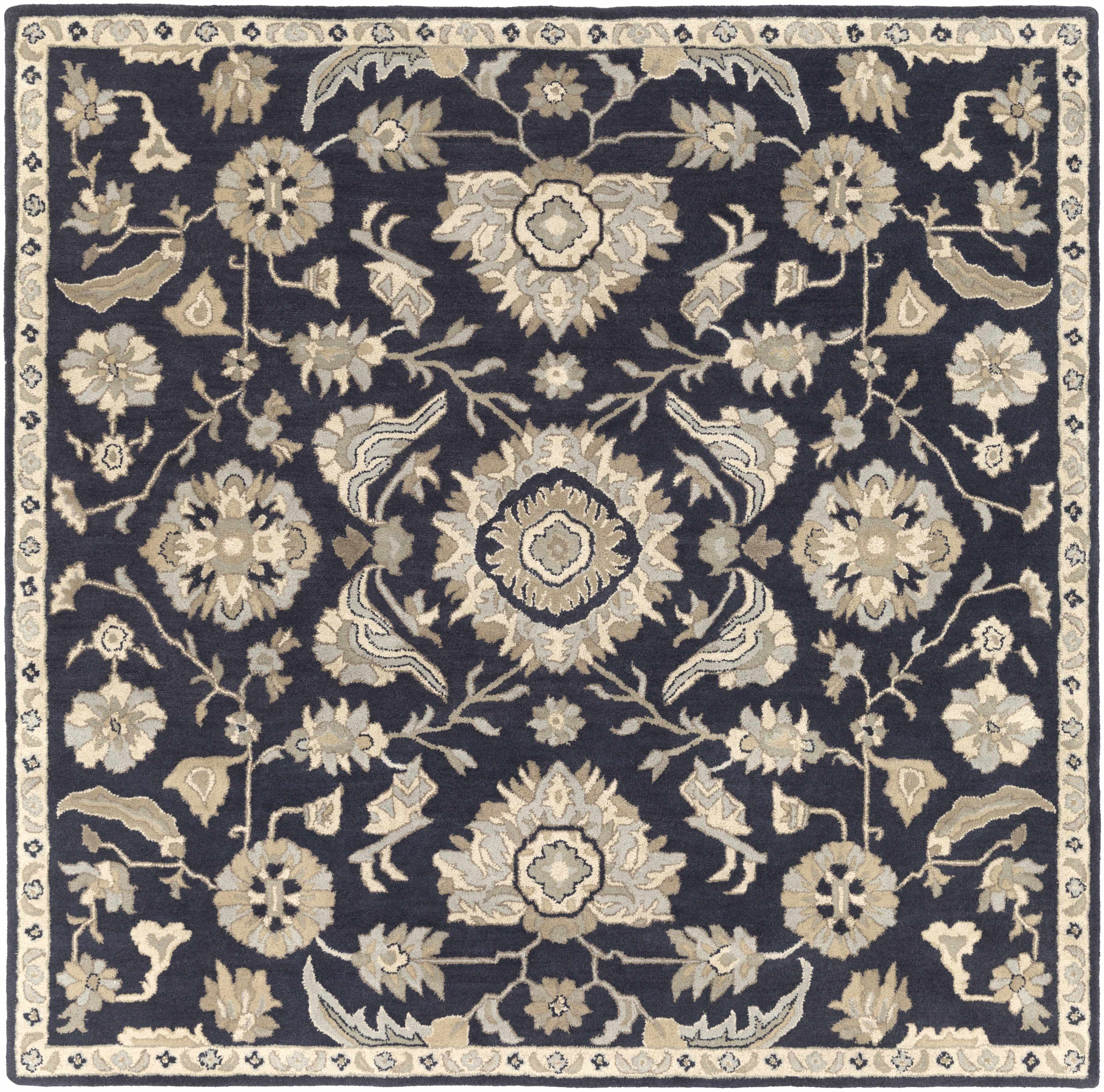 Copen Black Floral Wool Rug - Decor Addict, LLC