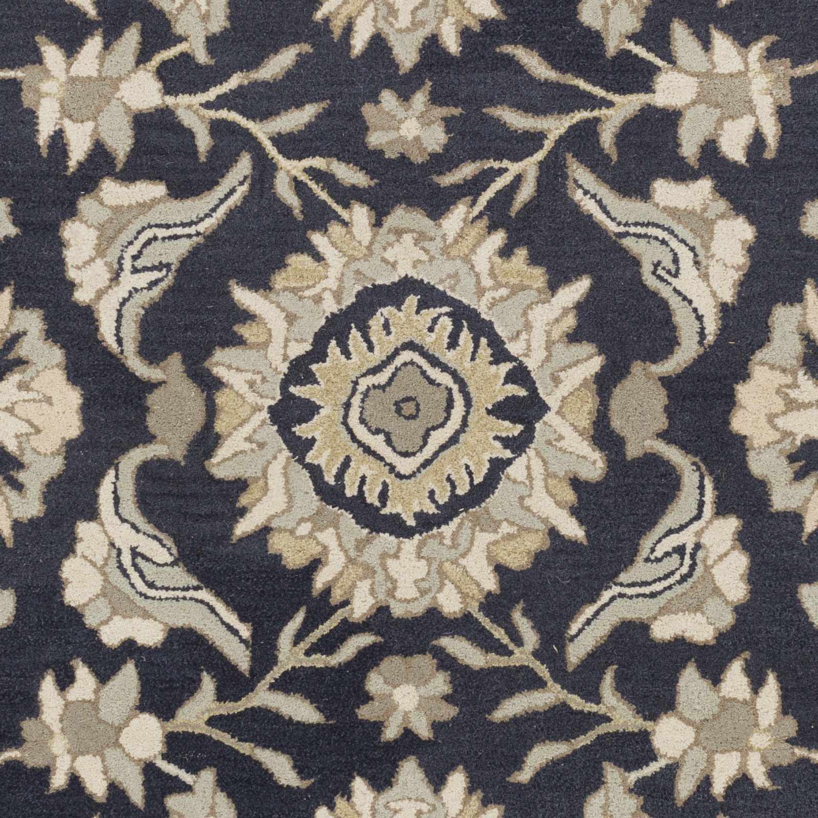 Copen Black Floral Wool Rug - Decor Addict, LLC