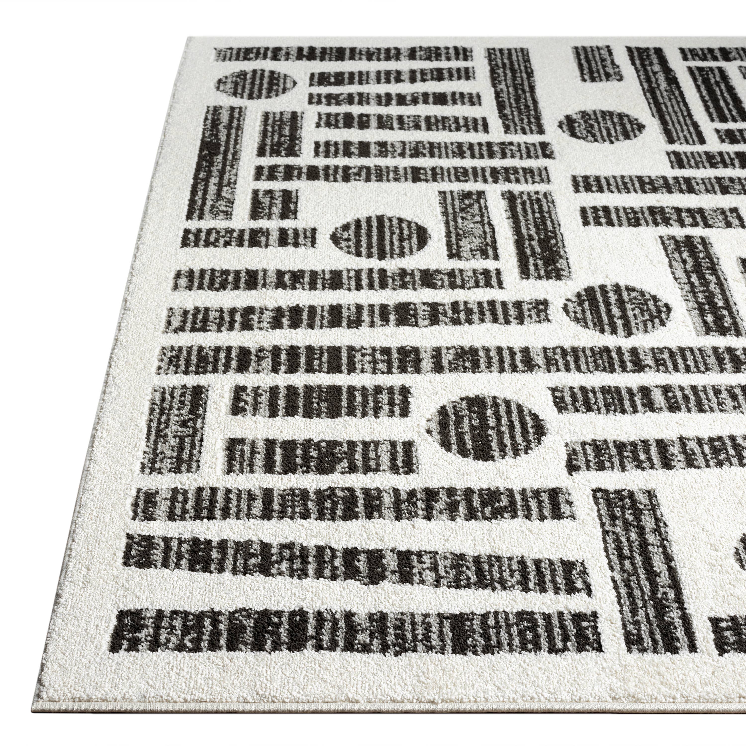 Abani Rugs Nomad Cream and Grey Lines Area Rug: 2' x 3' - Decor Addict, LLC