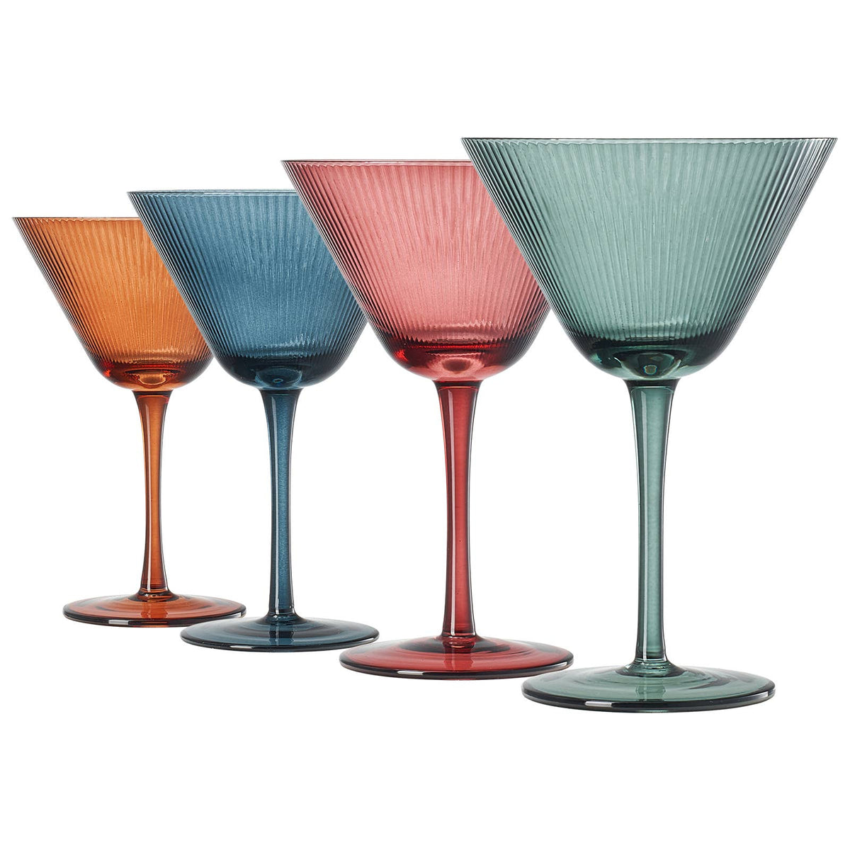Ripple Martini Glasses 10 OZ Cocktail Glassware - Decor Addict, LLC
