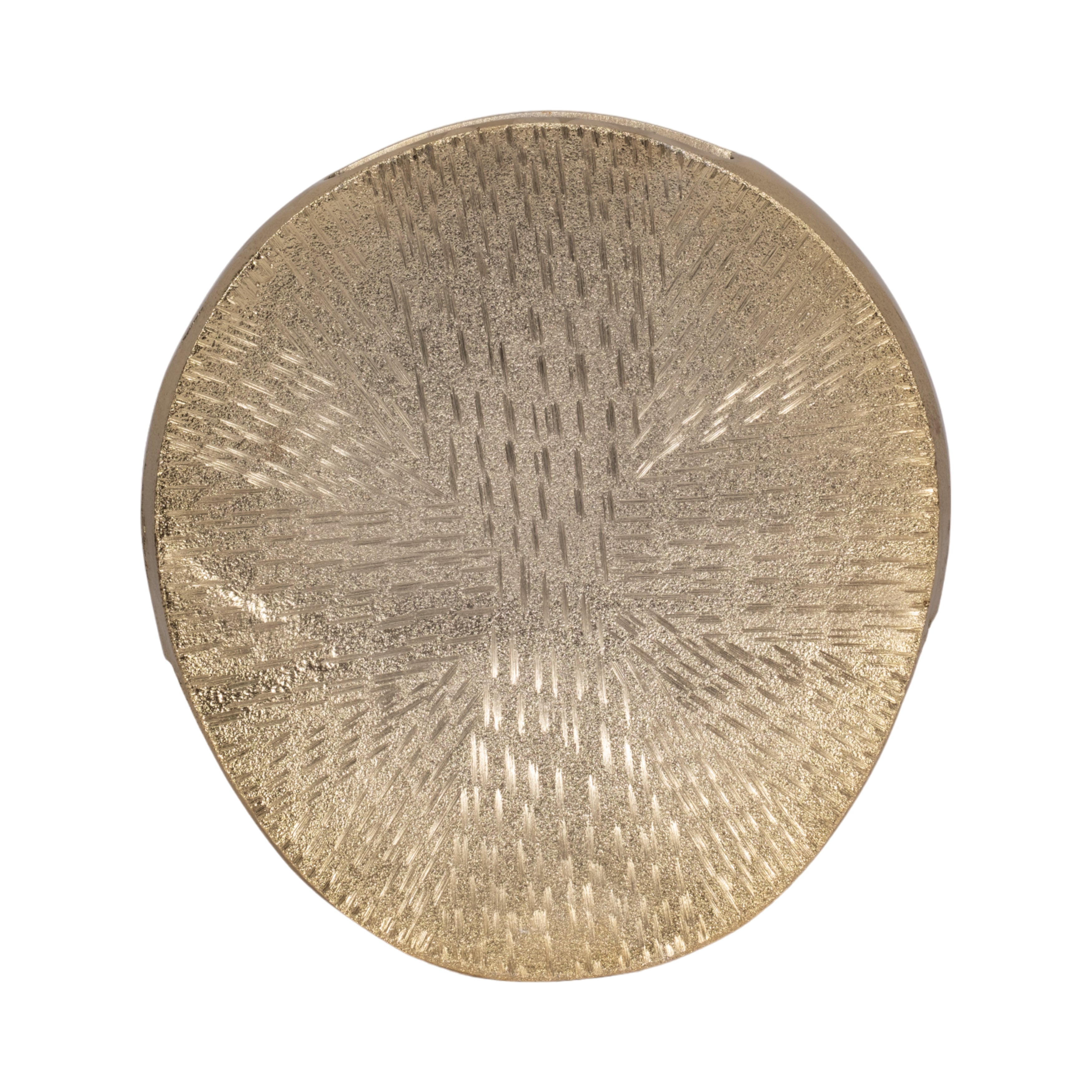 Metal, 12" Etched Oval Vase, Champagne - Decor Addict, LLC
