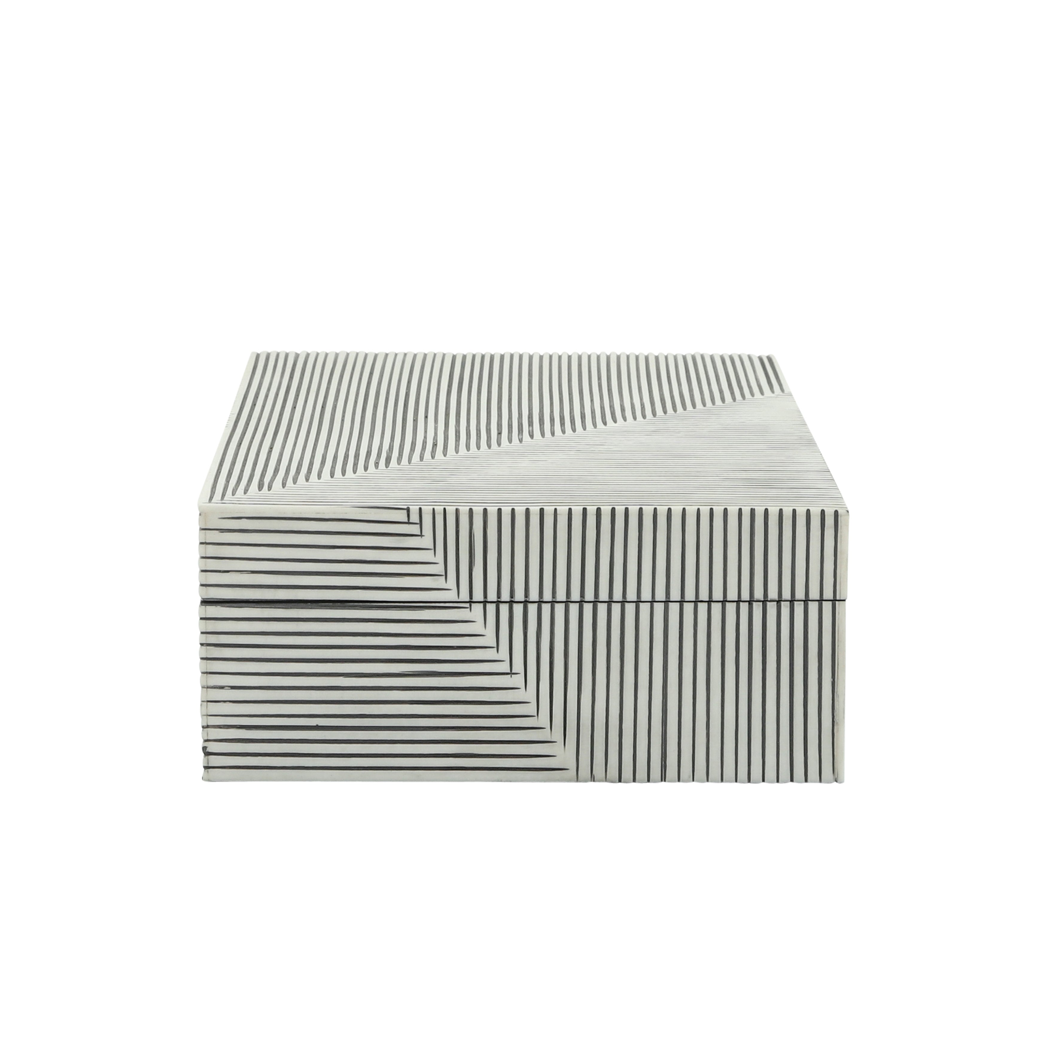 Resin S/2 Ridged Boxes, White - Decor Addict, LLC